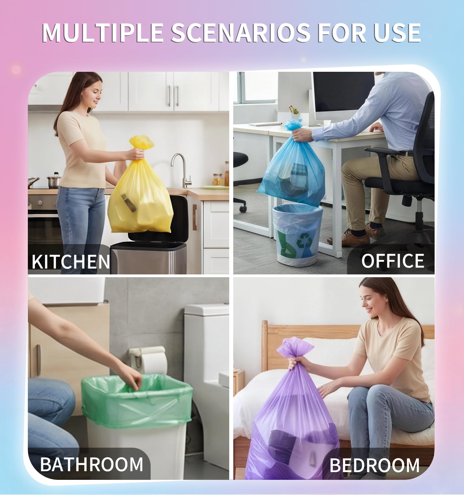 Medium 6 Gallon Trash Bags Unscented (300 Count)