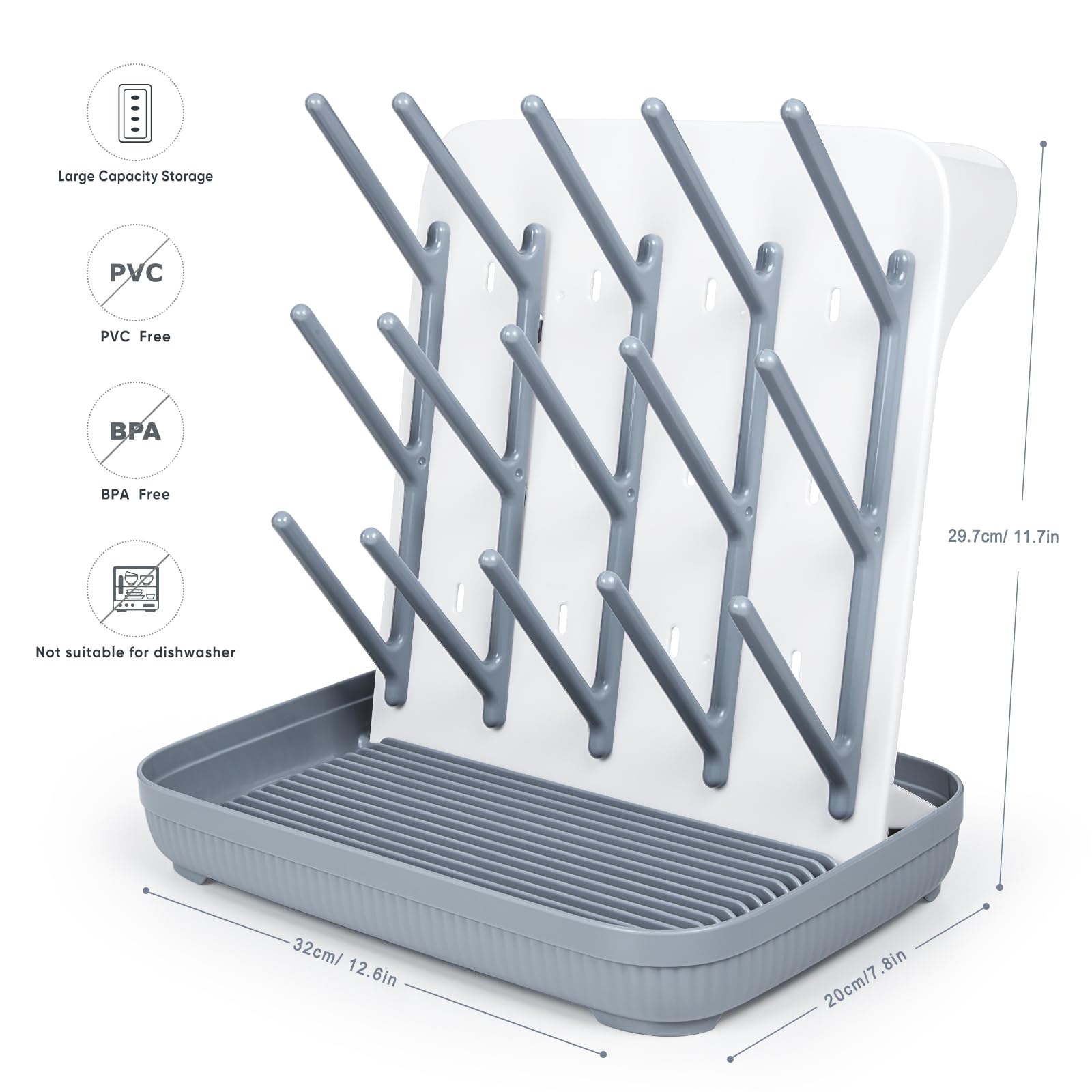 Baby Bottle Drying Rack：Large Vertical Space Saver for Countertop