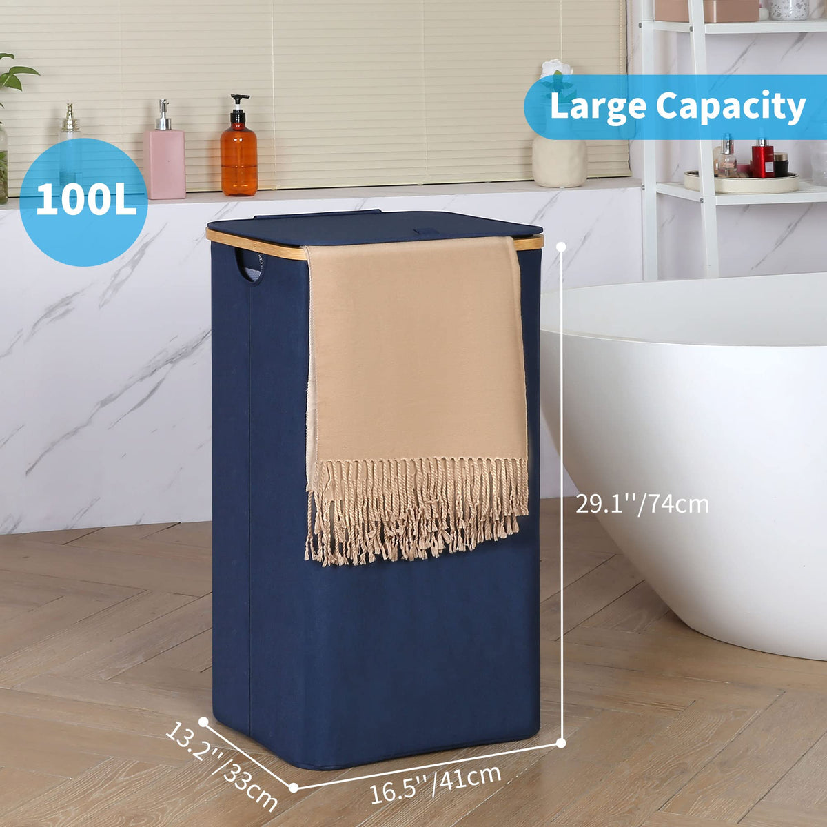 Laundry Basket with Lid and Removable Bag