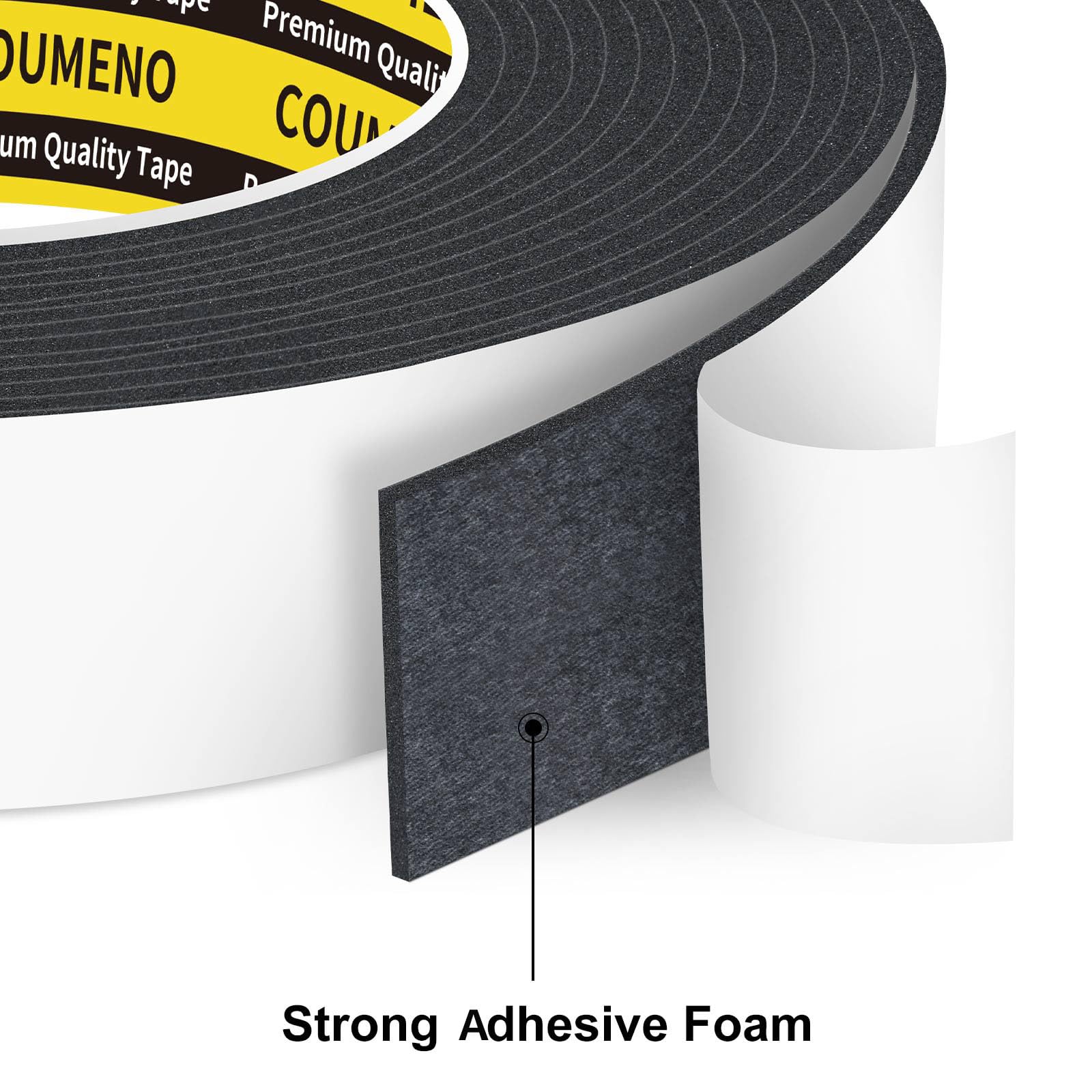 Black Foam Tape Weather Stripping Sealing Sponge (3 Count)