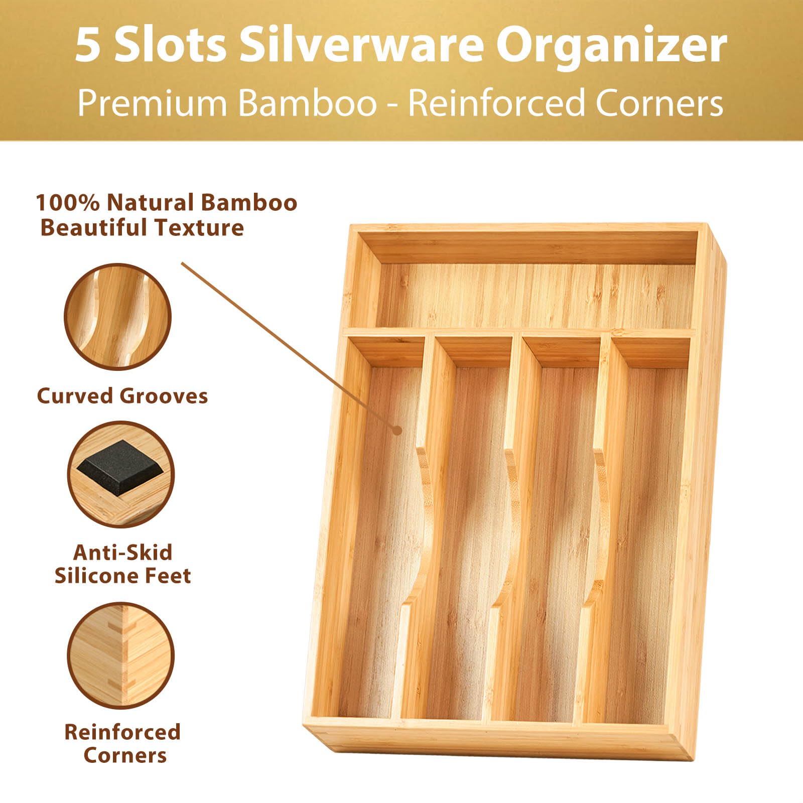 Bamboo Kitchen Drawer Organizer