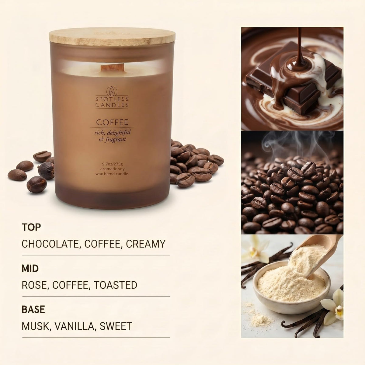 Coffee Candle; 9.7oz (9.7 Ounce)