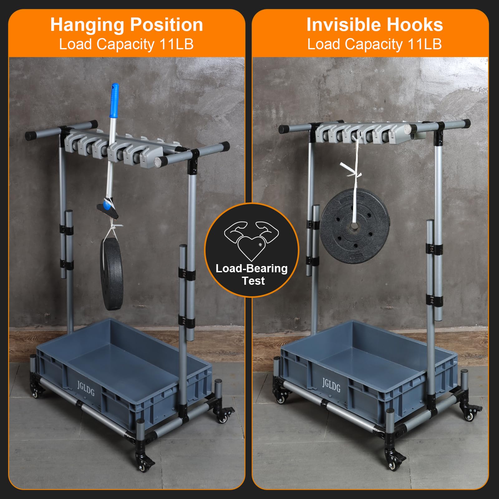 Freestanding Mobile Cleaning Tool Storage Rack