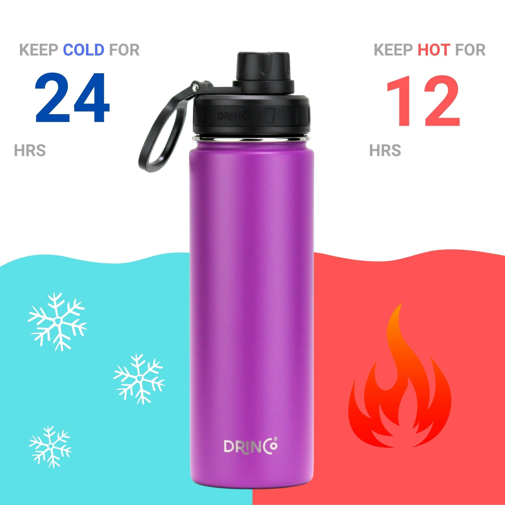 Stainless Steel Water Bottle Spout Lid Vacuum Insulated Double Wall Water Bottle Wide Mouth