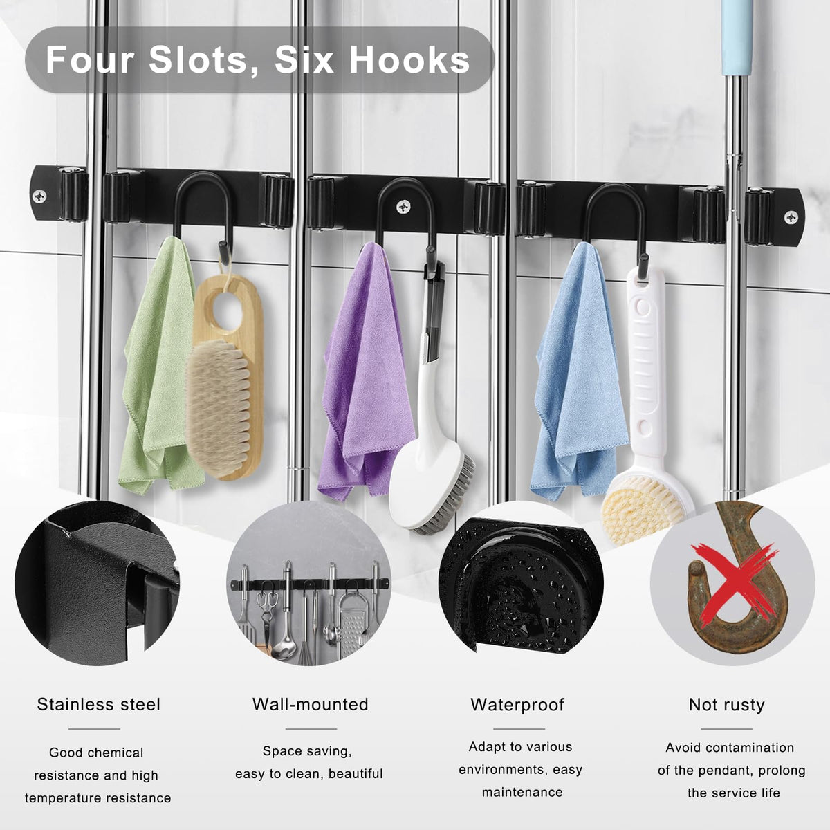 Broom Holder Wall Mount