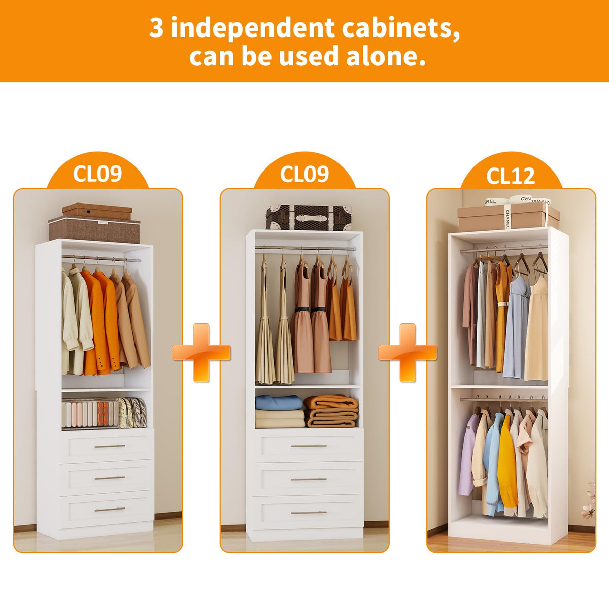 Closet System with with 6 Drawers (3 Count)