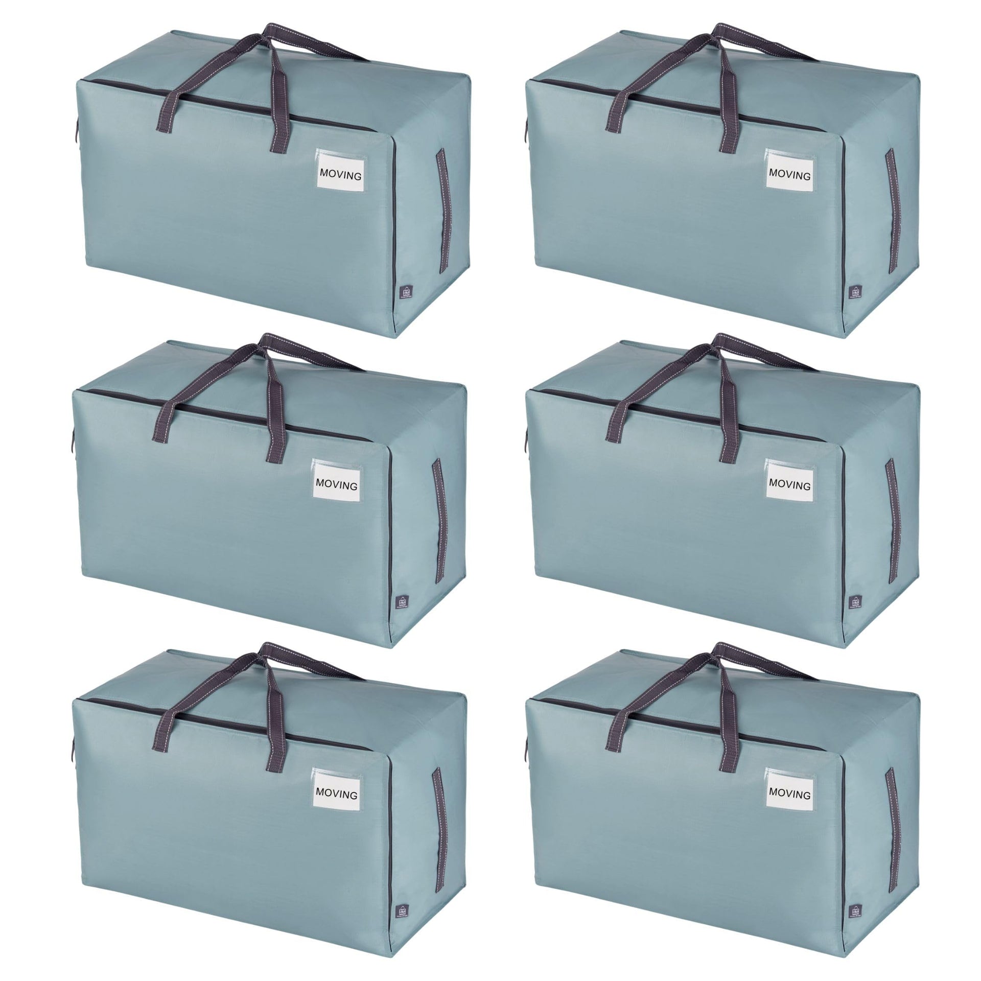 6 Pack Extra Large Heavy Duty Moving Bags with Wide Opening & Reinforced Handles (6 Count)