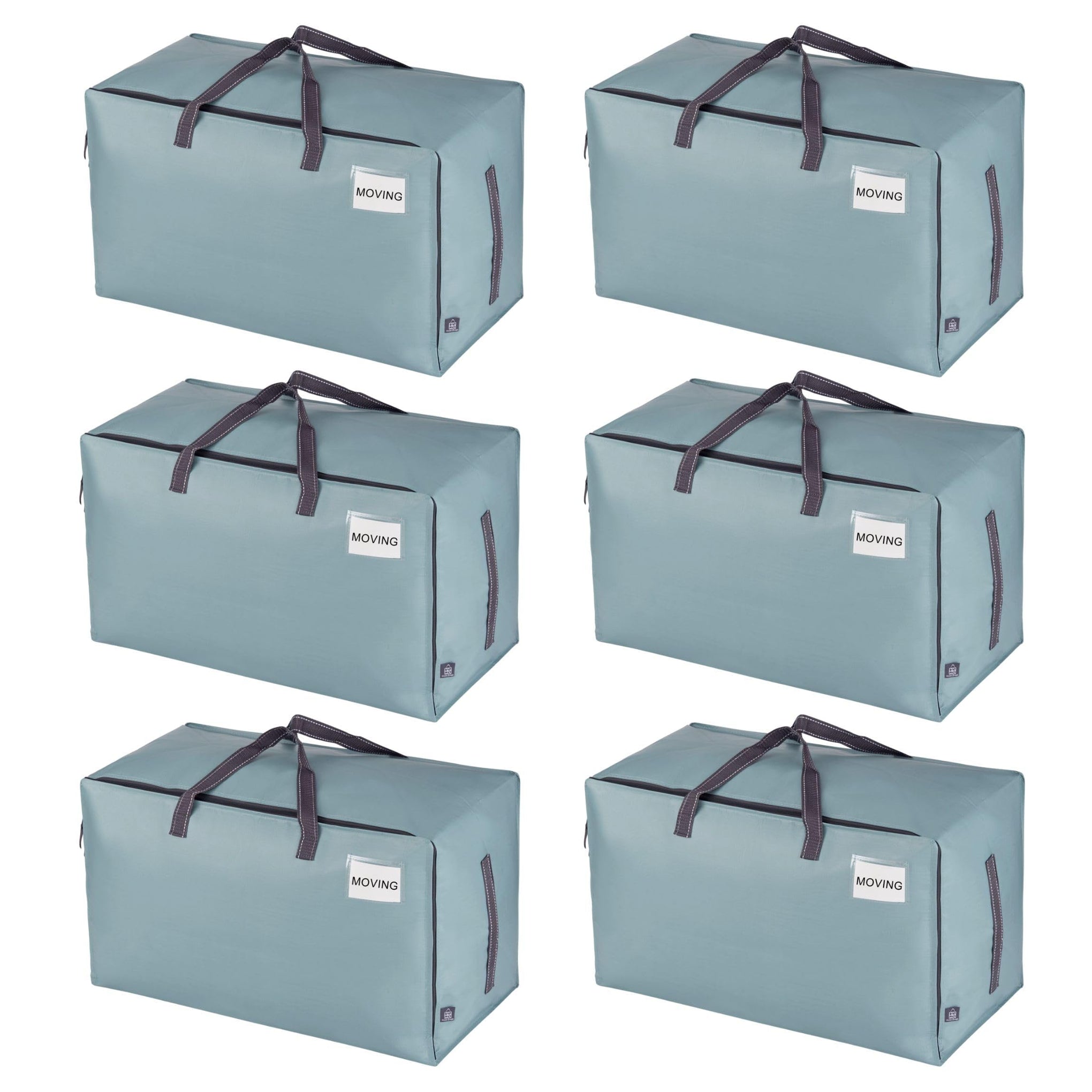 6 Pack Extra Large Heavy Duty Moving Bags with Wide Opening & Reinforced Handles (6 Count)