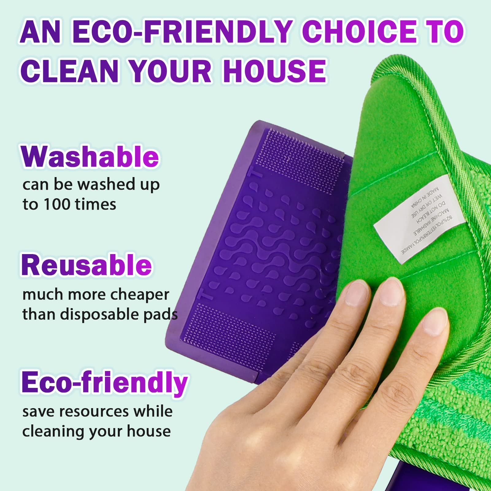 Reusable Mop Pads Compatible with Swiffer WetJet (8 Count)