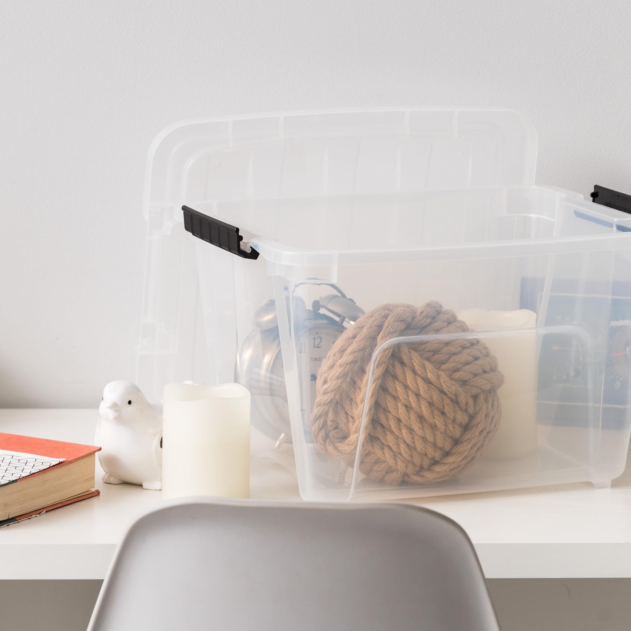 6 Pack 19 Quart Storage Bins with Lids (6 Count)
