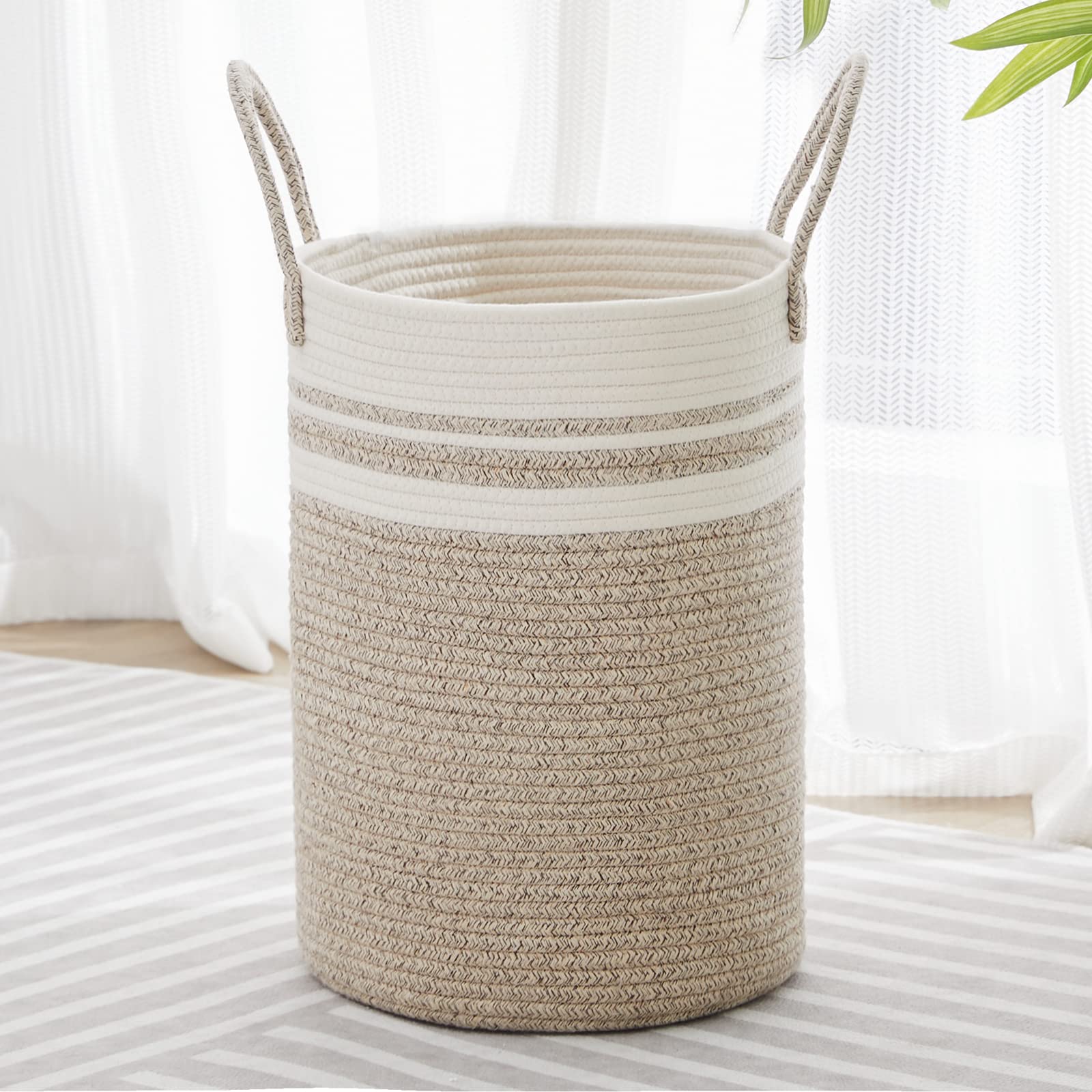 30L Small Woven Laundry Basket Hamper