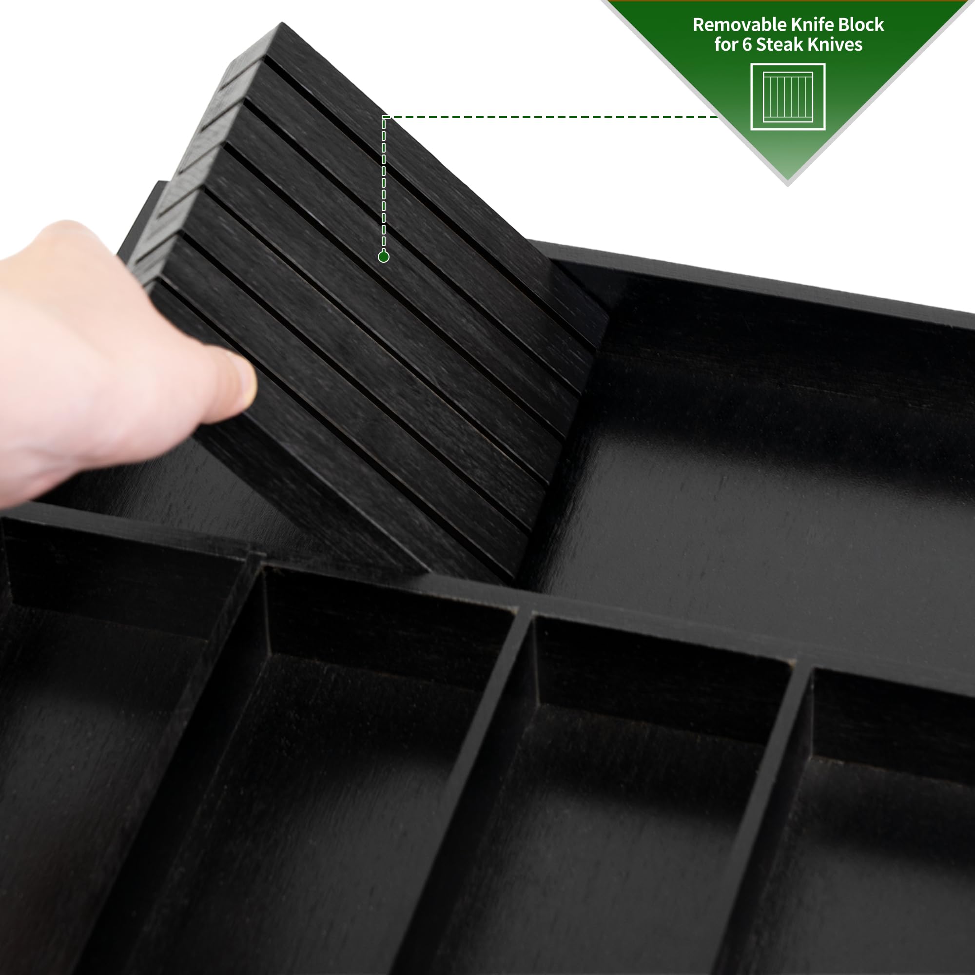 Bamboo Silverware Drawer Organizer