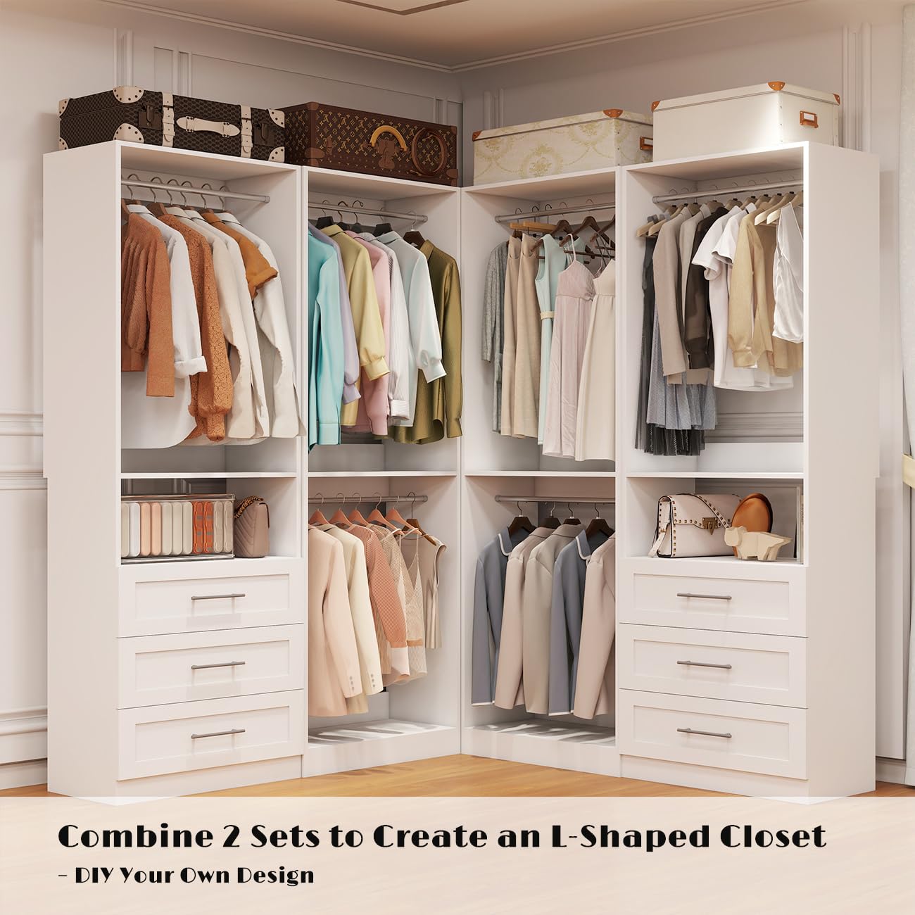 Closet System with 3 Drawers