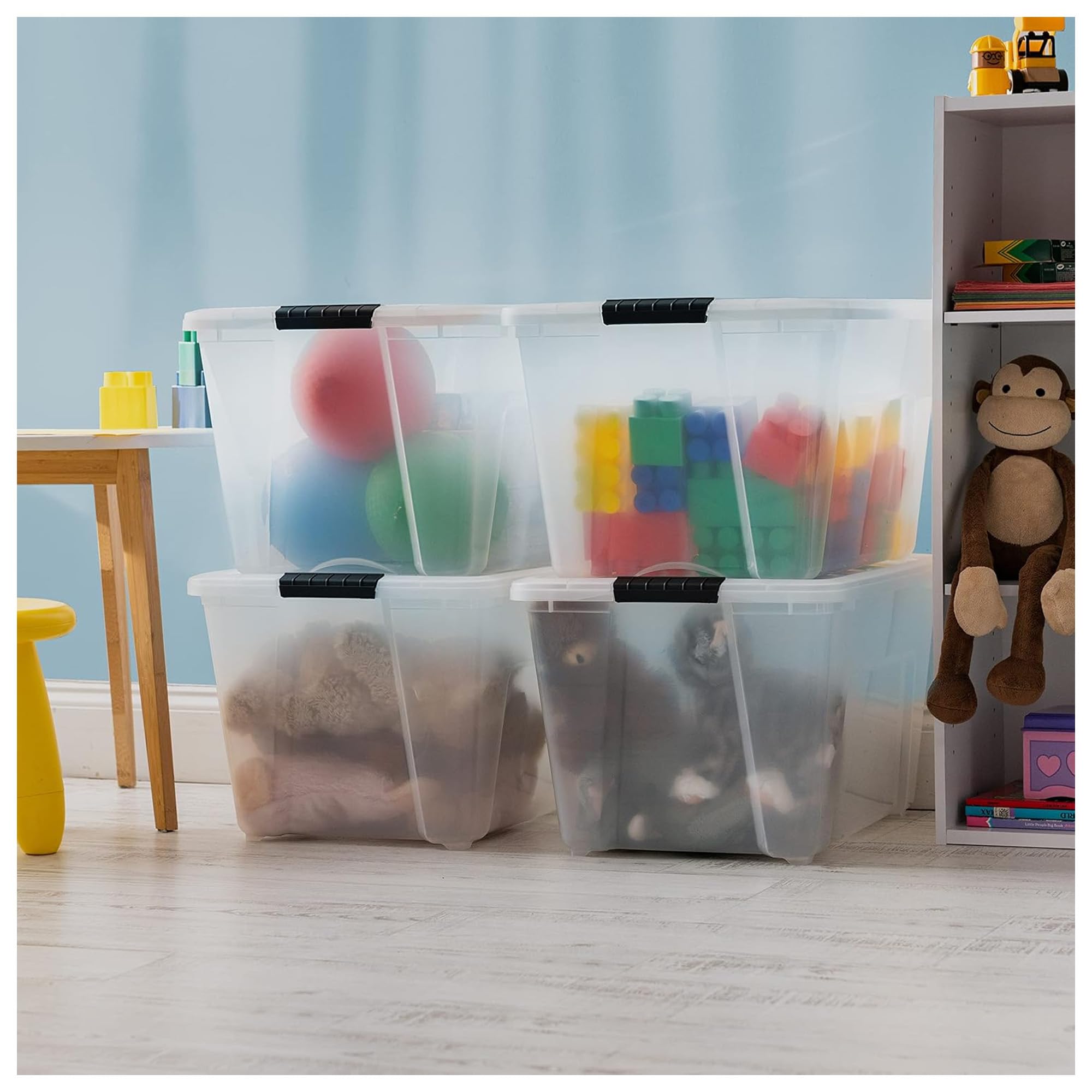 54 Qt Stackable Plastic Storage Bins with Lids (8 Count)