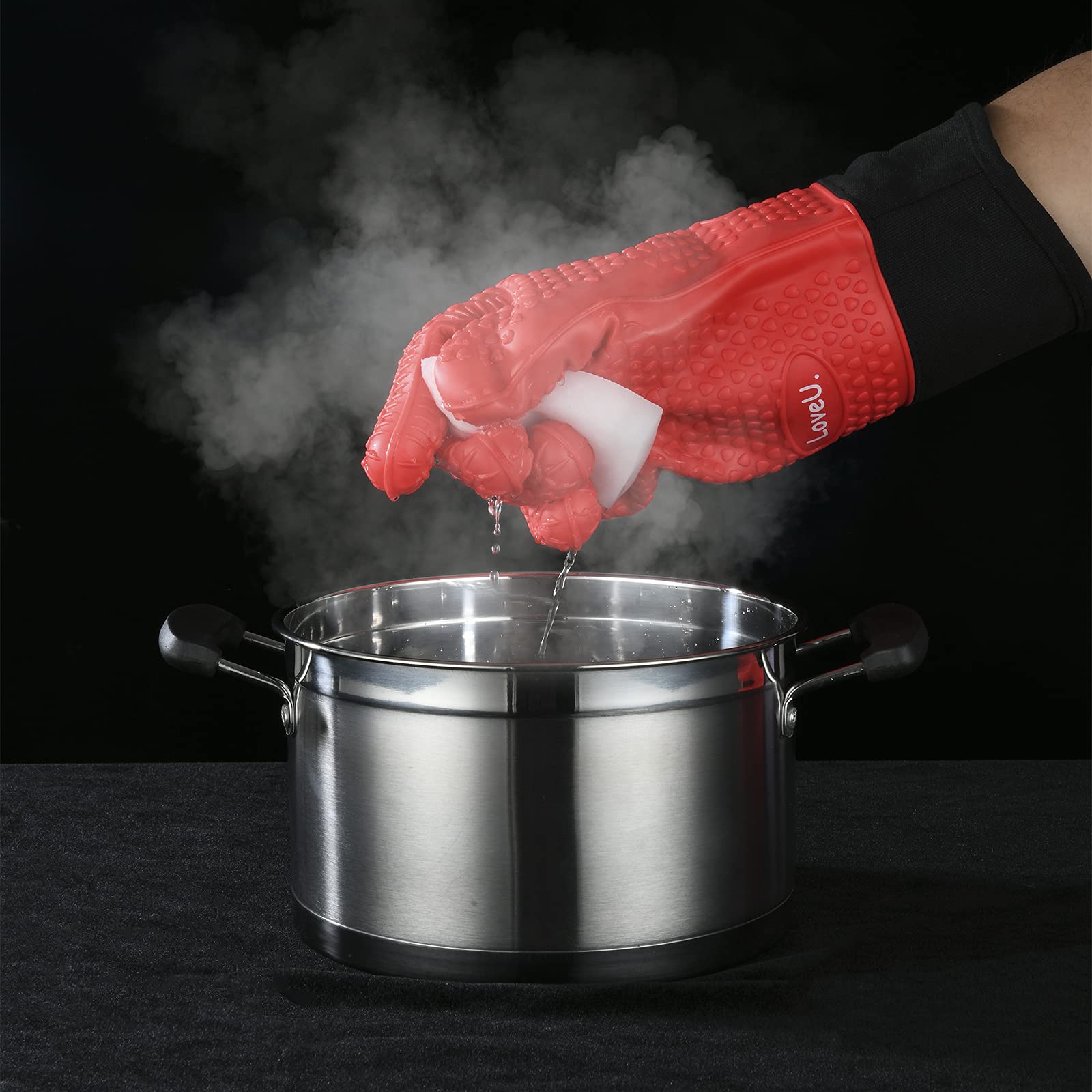 Silicone Oven Mitts Gloves (2 Count)