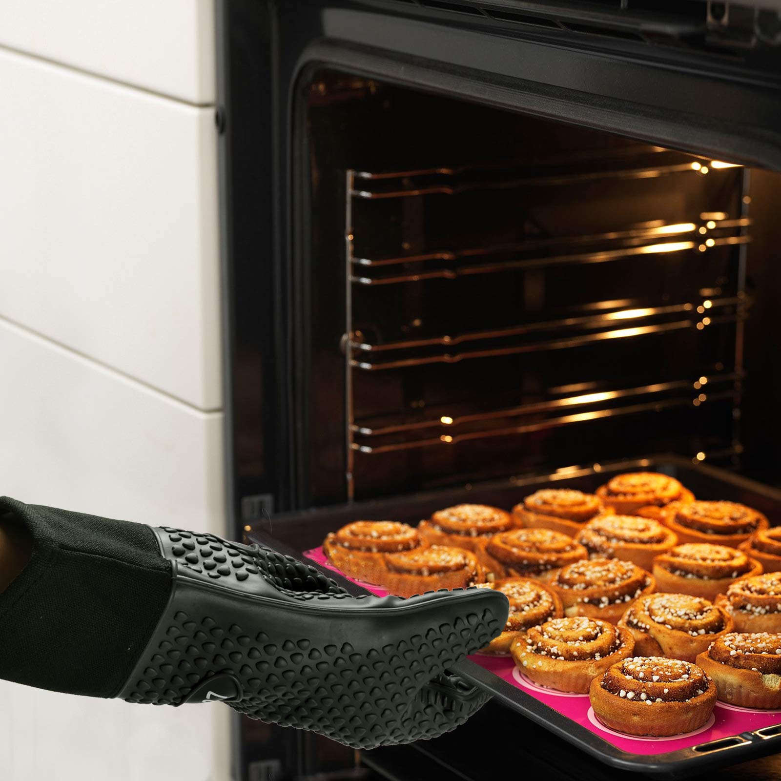 Silicone Oven Mitts Gloves (2 Count)