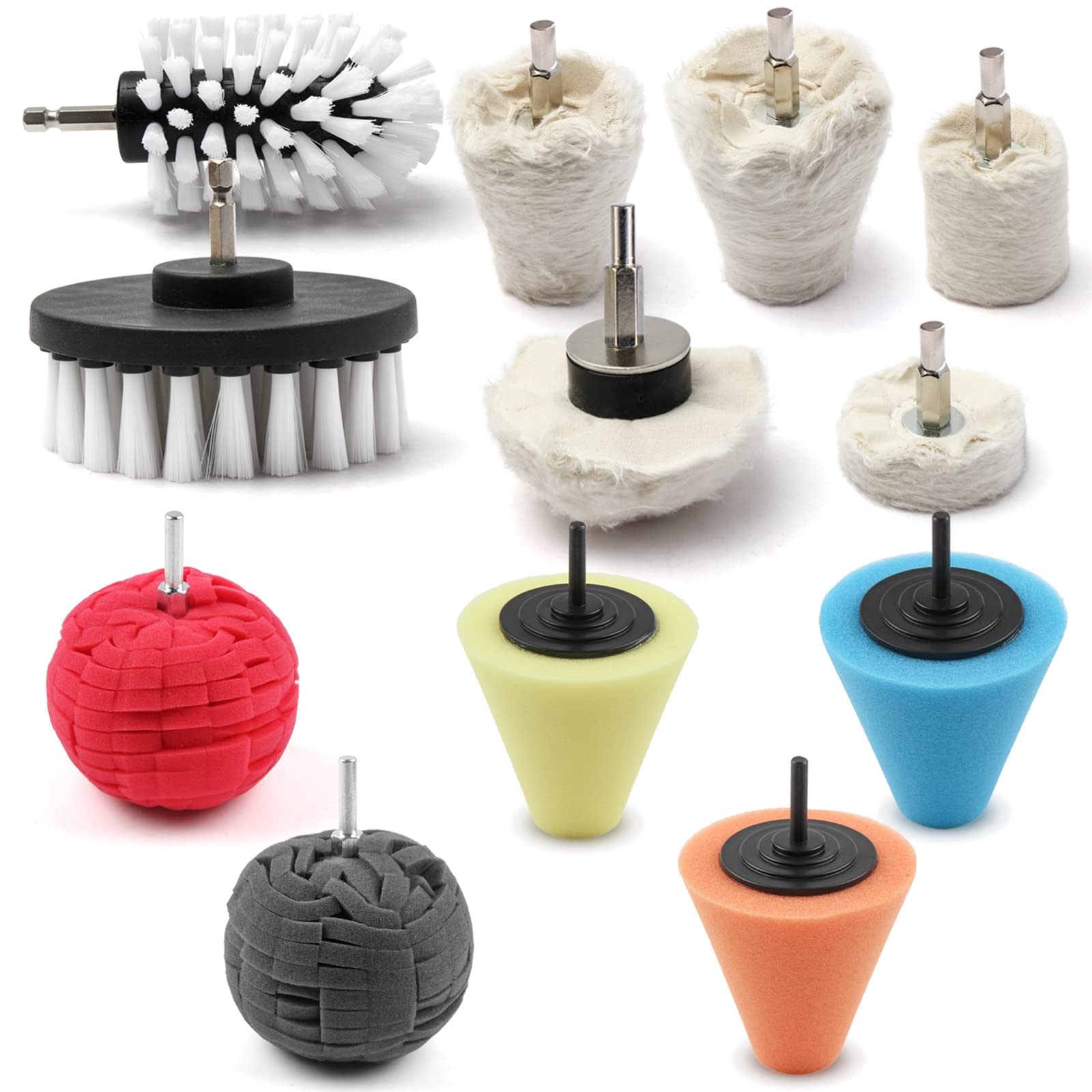 Polishing Pad Buffing Wheel Kit 12 Pack (12 Count)