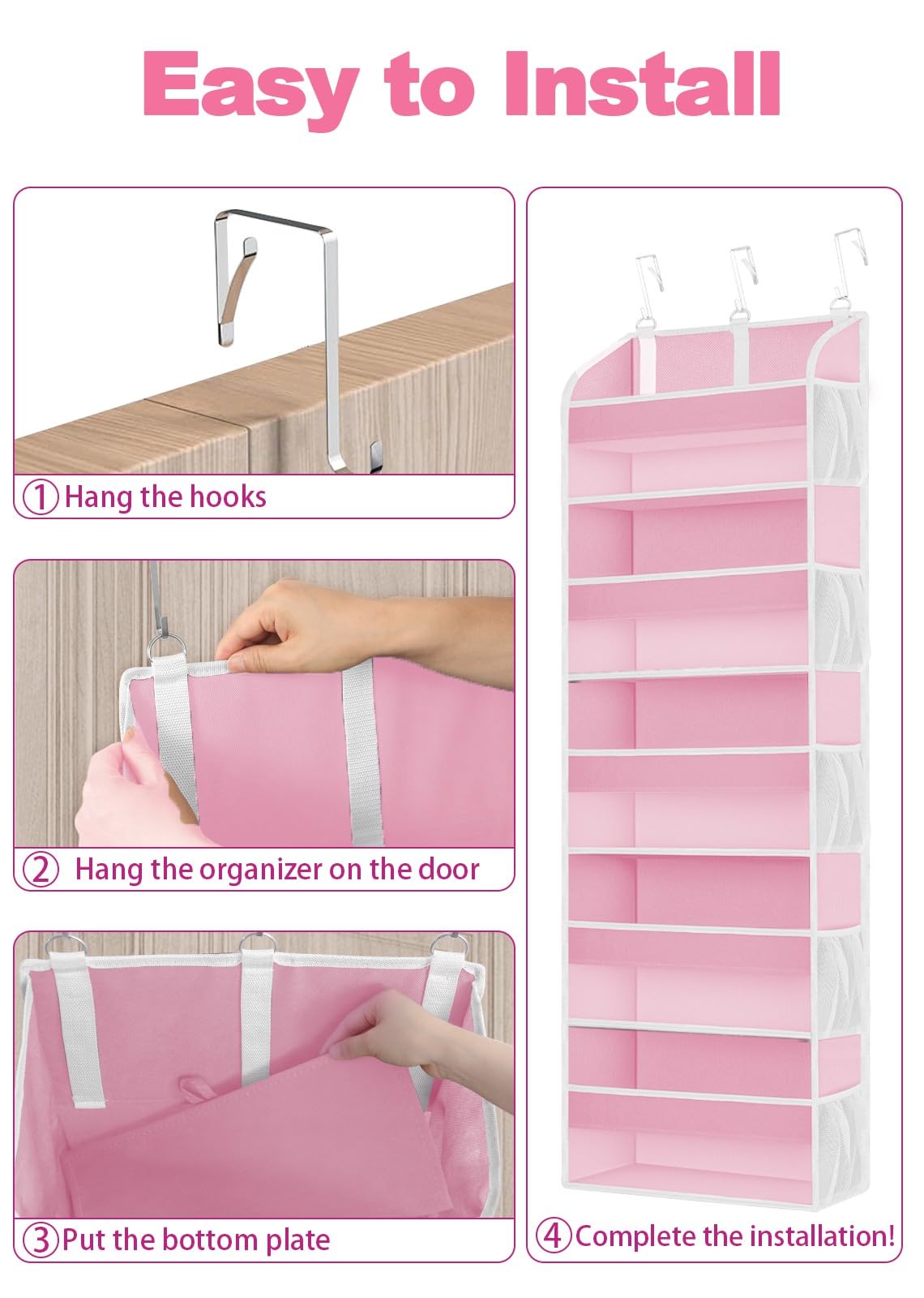 2 Pack Over the Door Storage Organizer with 5 Large Pockets (2 Count)
