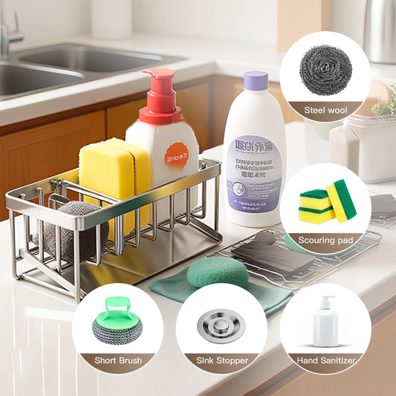 Sink Caddy Sponge Holder for Kitchen