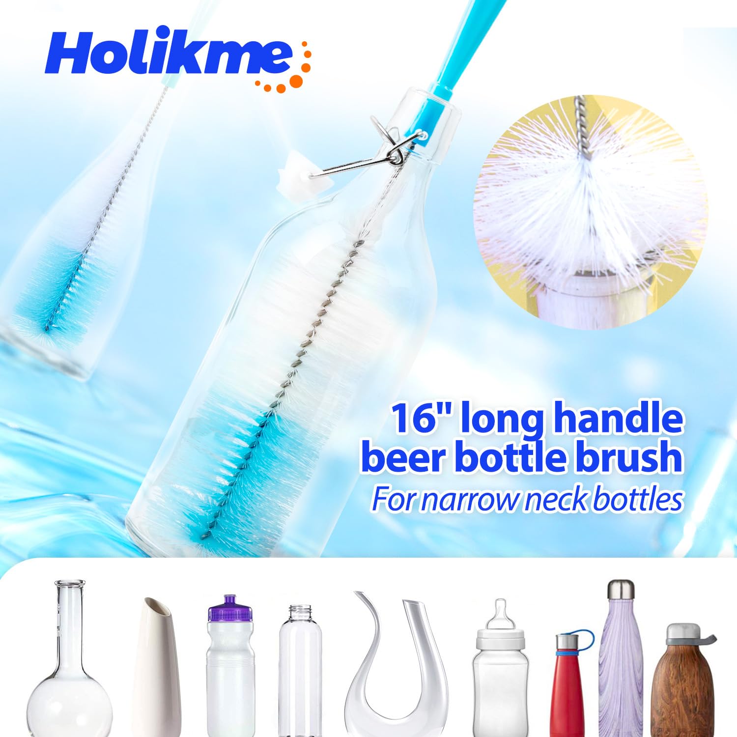 Bottle Brush Tube Cleaning Lab Set with Long Handle