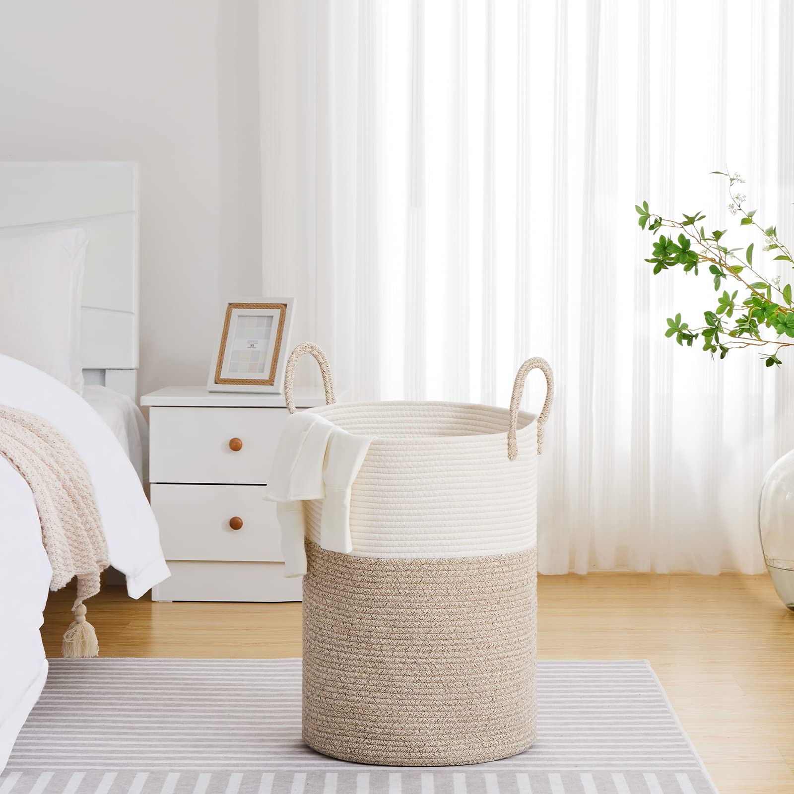 72L Tall Woven Laundry Basket Hamper