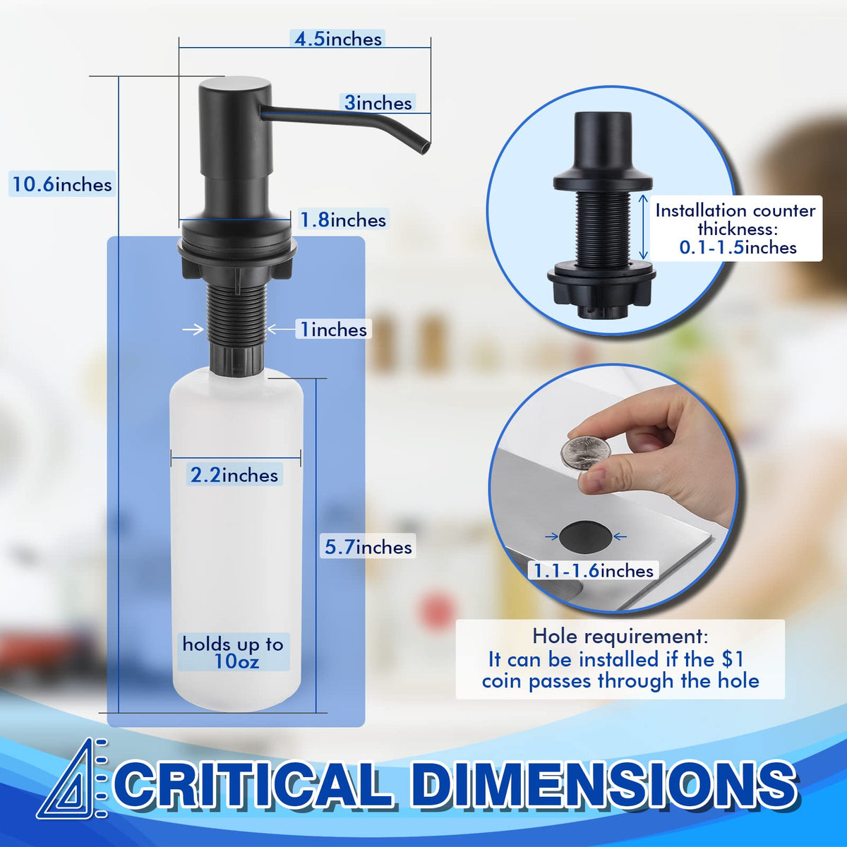 Built in Soap Dispenser for Kitchen Sink WEWE