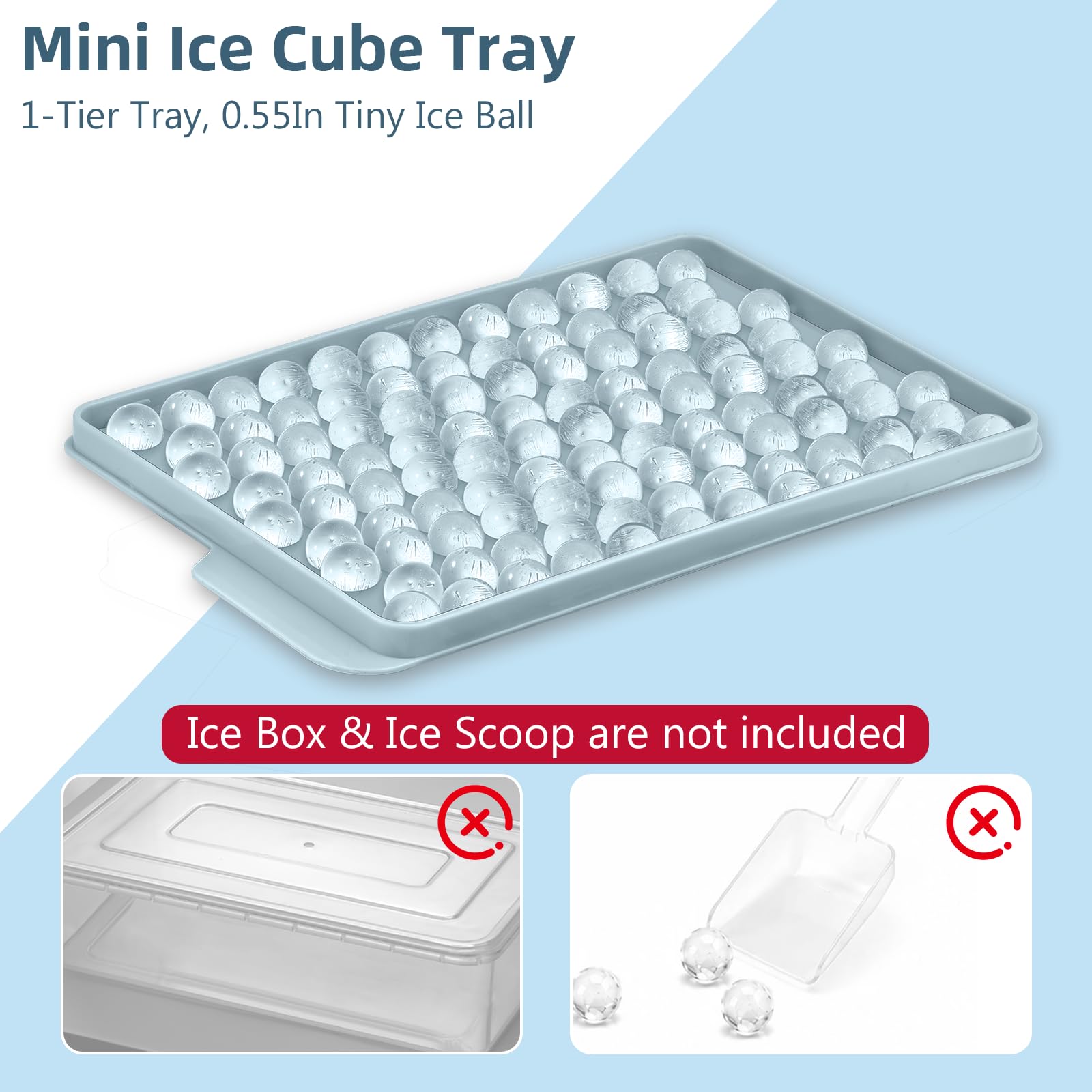 Mini Ice Cube Trays for Freezer with Lid