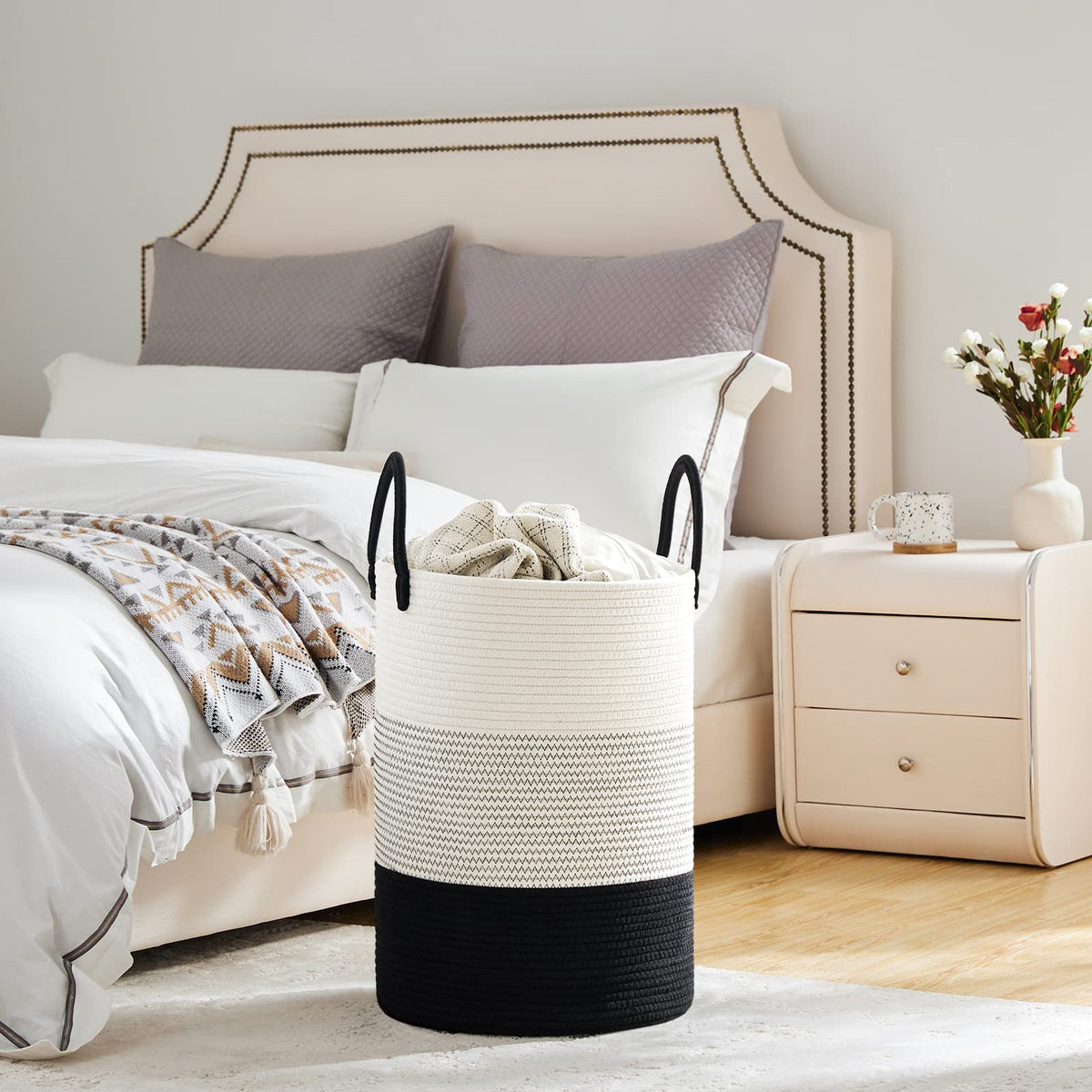 72L Tall Woven Laundry Basket Hamper
