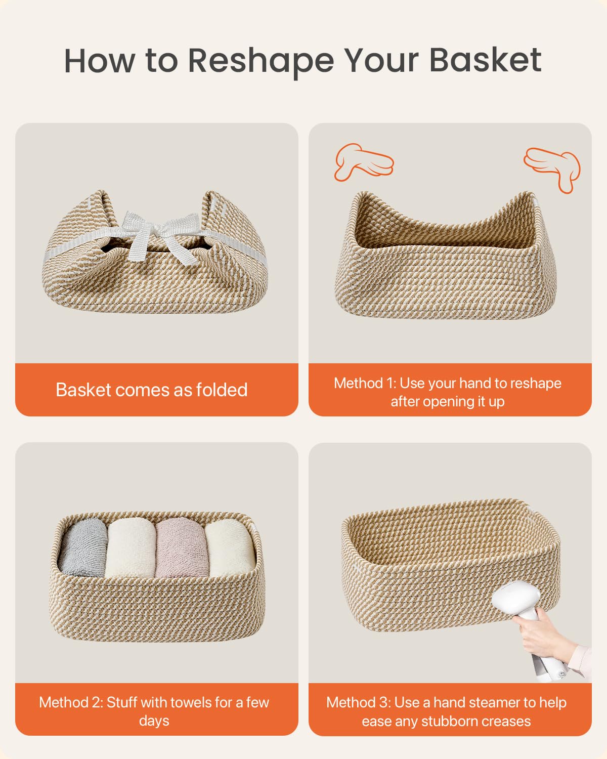 Small Woven Storage Basket for Organizing (3 Count)