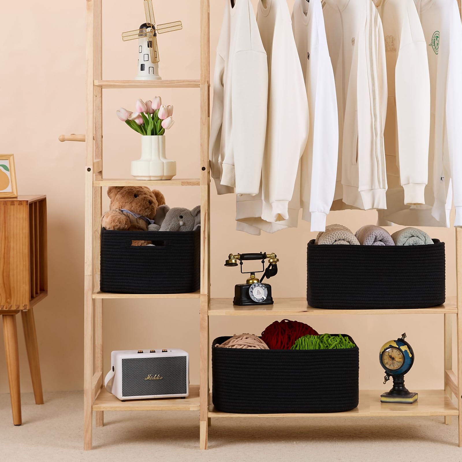 Large Storage Baskets for Shelves (3 Count)