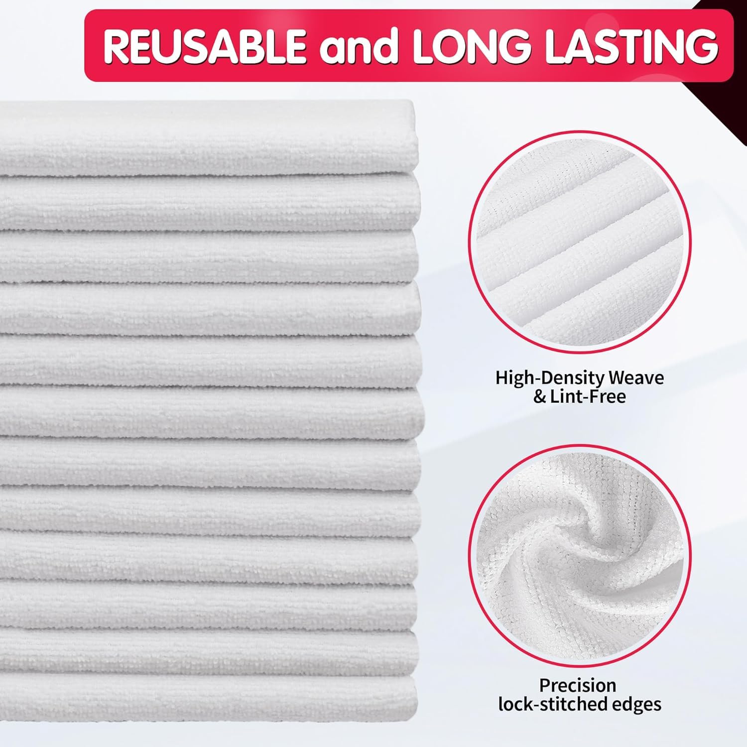 White Microfiber Cleaning Cloth (24 Count)