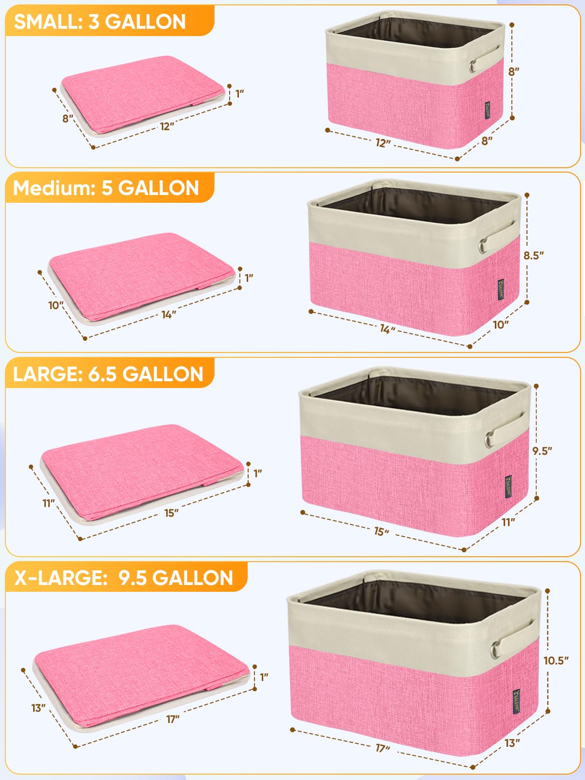 1 Pack Fabric Closet Storage Bins for Shelves