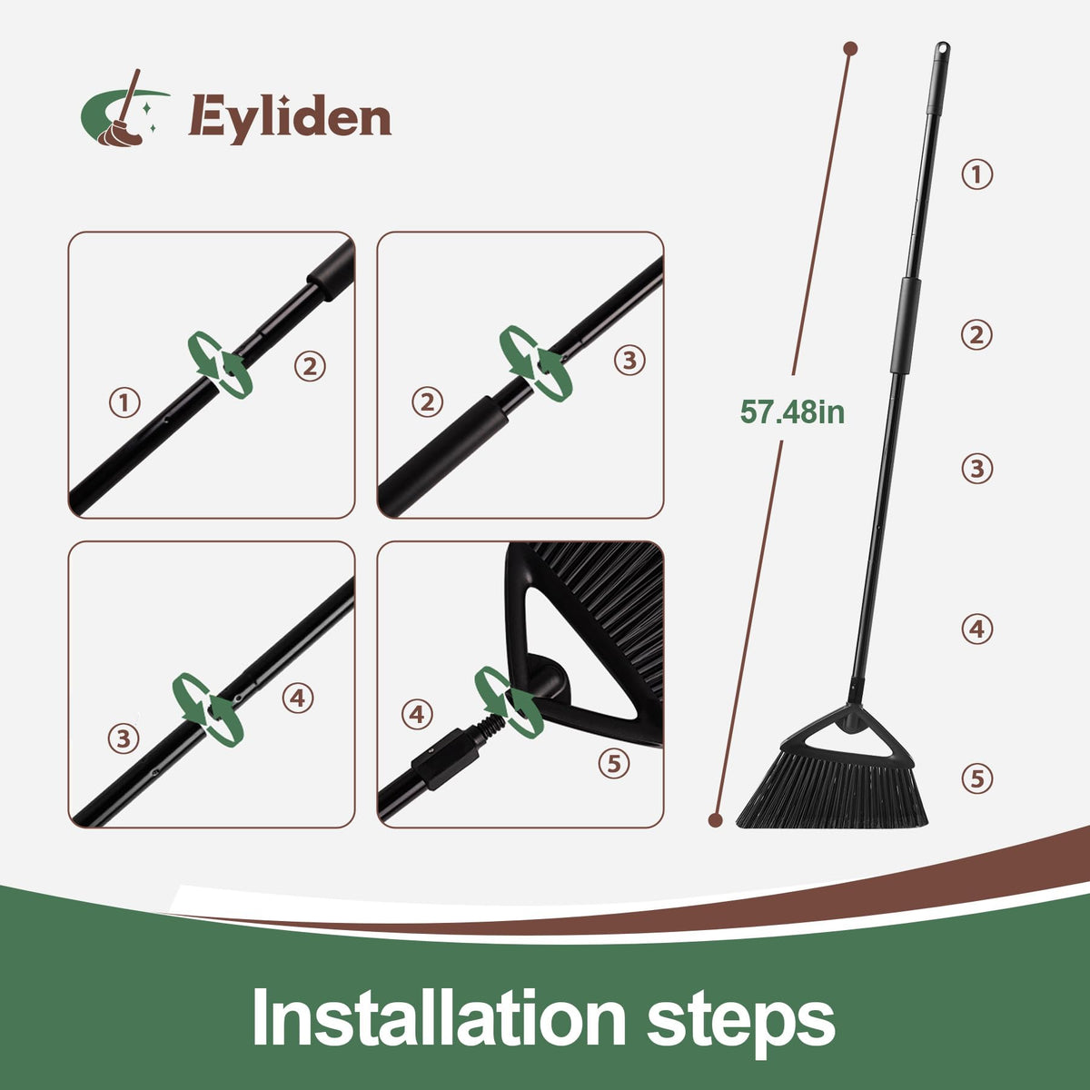 Angle Broom with 57" Long Handle