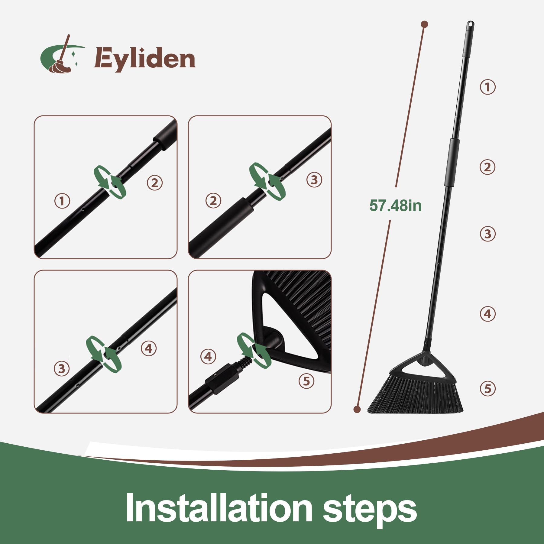 Angle Broom with 57" Long Handle