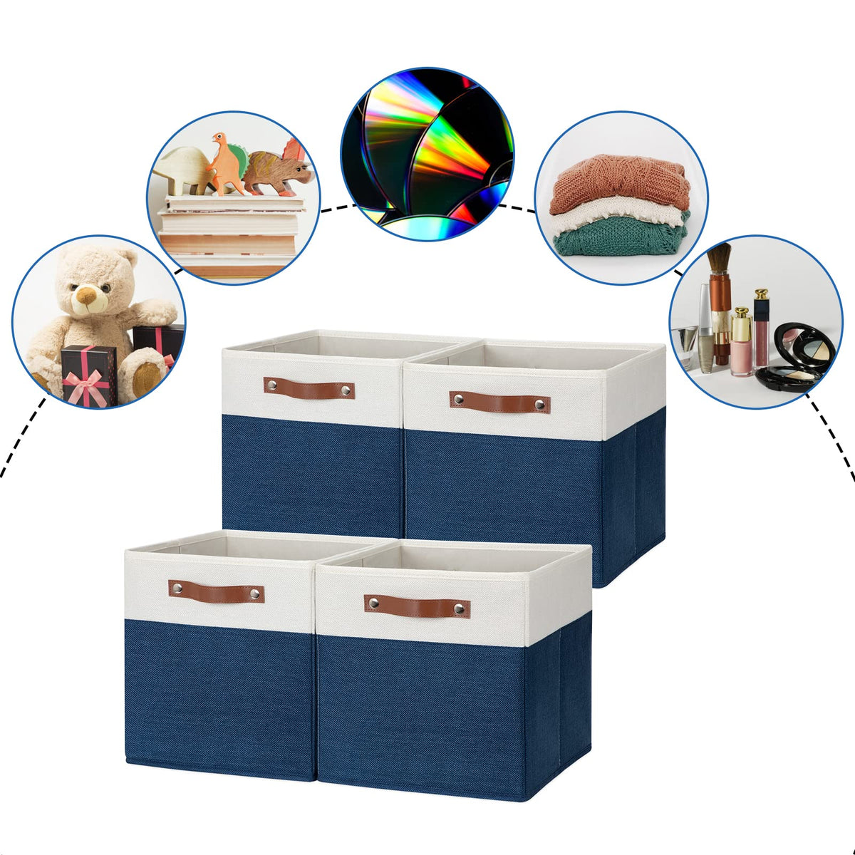 12 inch Cube Storage Bins (4 Count)