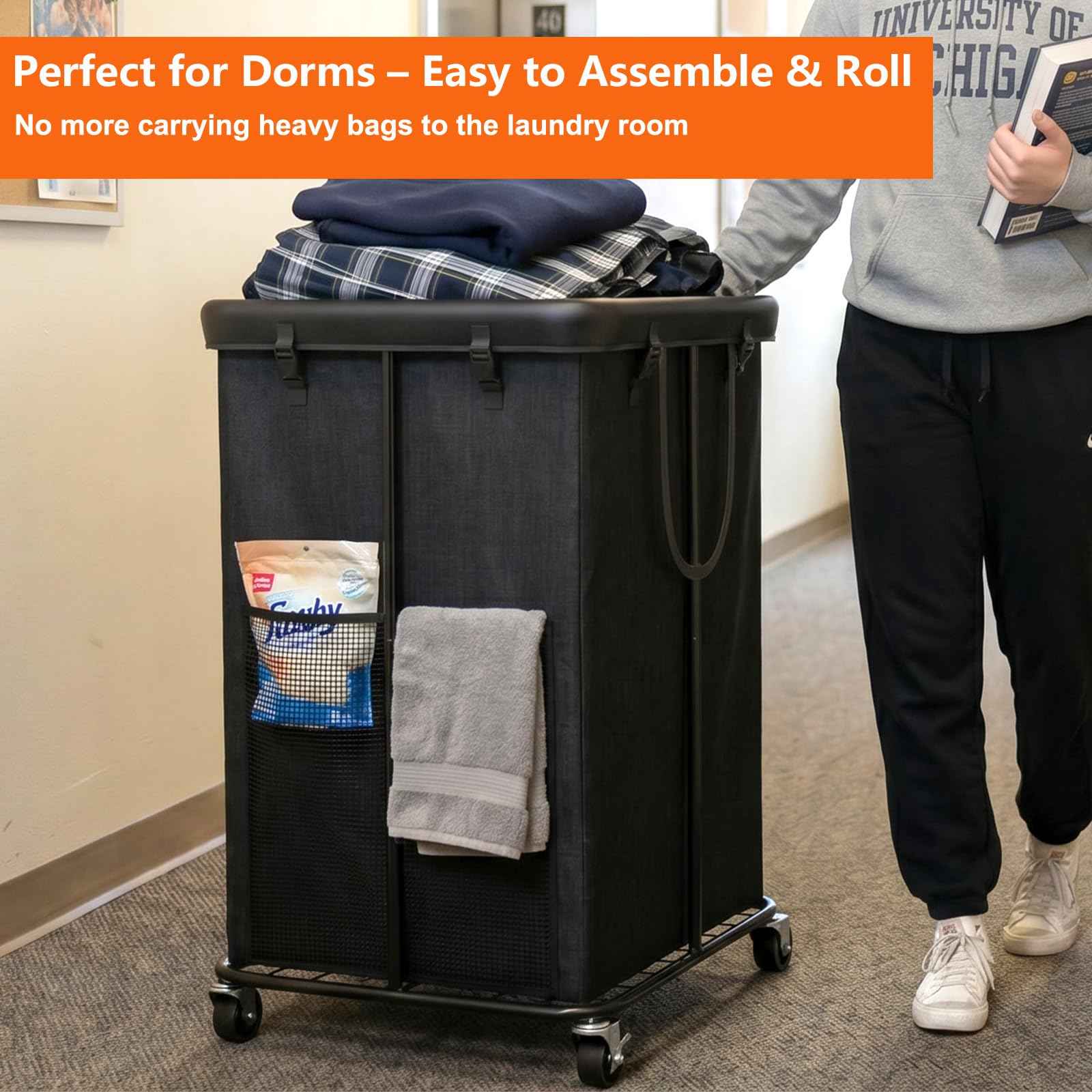 Laundry Hamper with Wheels (99.68 Ounce)
