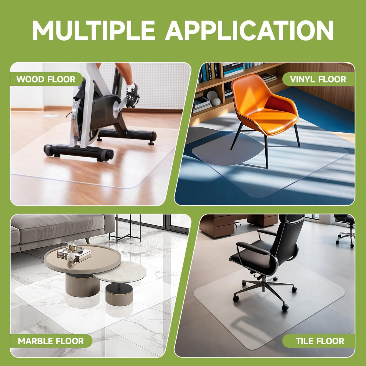 Chair Mat for Hardwood Floors 36" x 48"