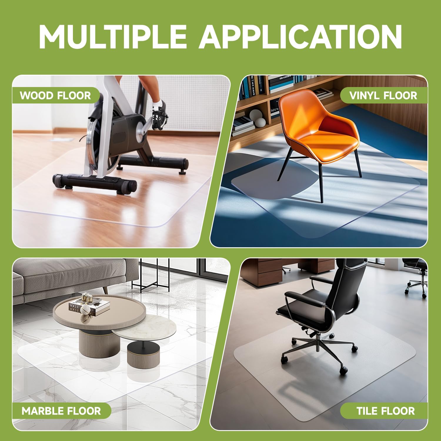 Chair Mat for Hardwood Floors 36" x 48"