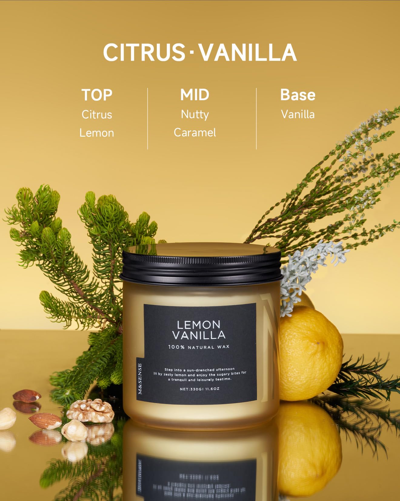 Lemon Vanilla Home Scented Candles (11.6 Ounce)