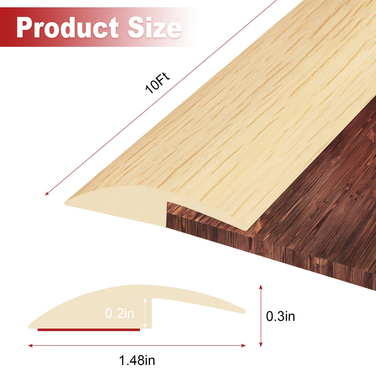 10Ft Carpet Floor Transition Strip