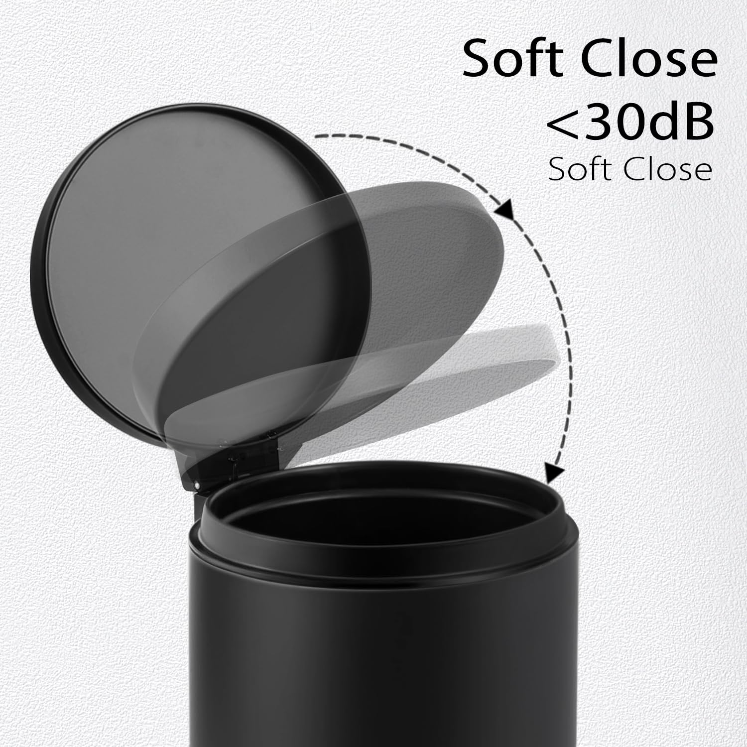 Small Bathroom Trash Can with Lid Soft Close
