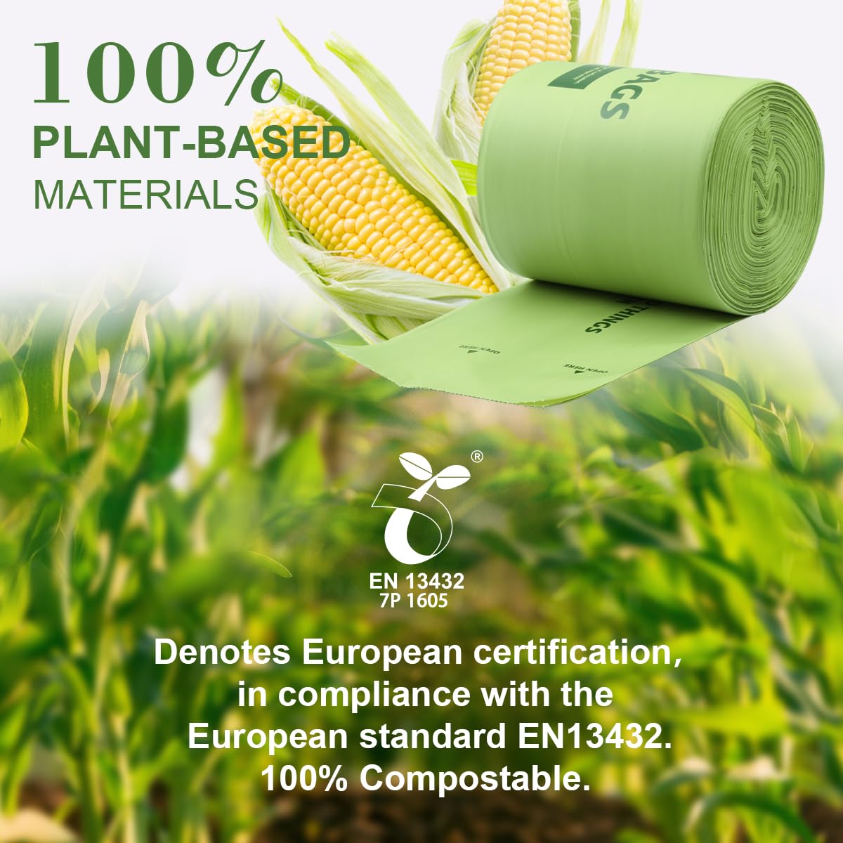 100% Compostable Trash Bags (70 Count)