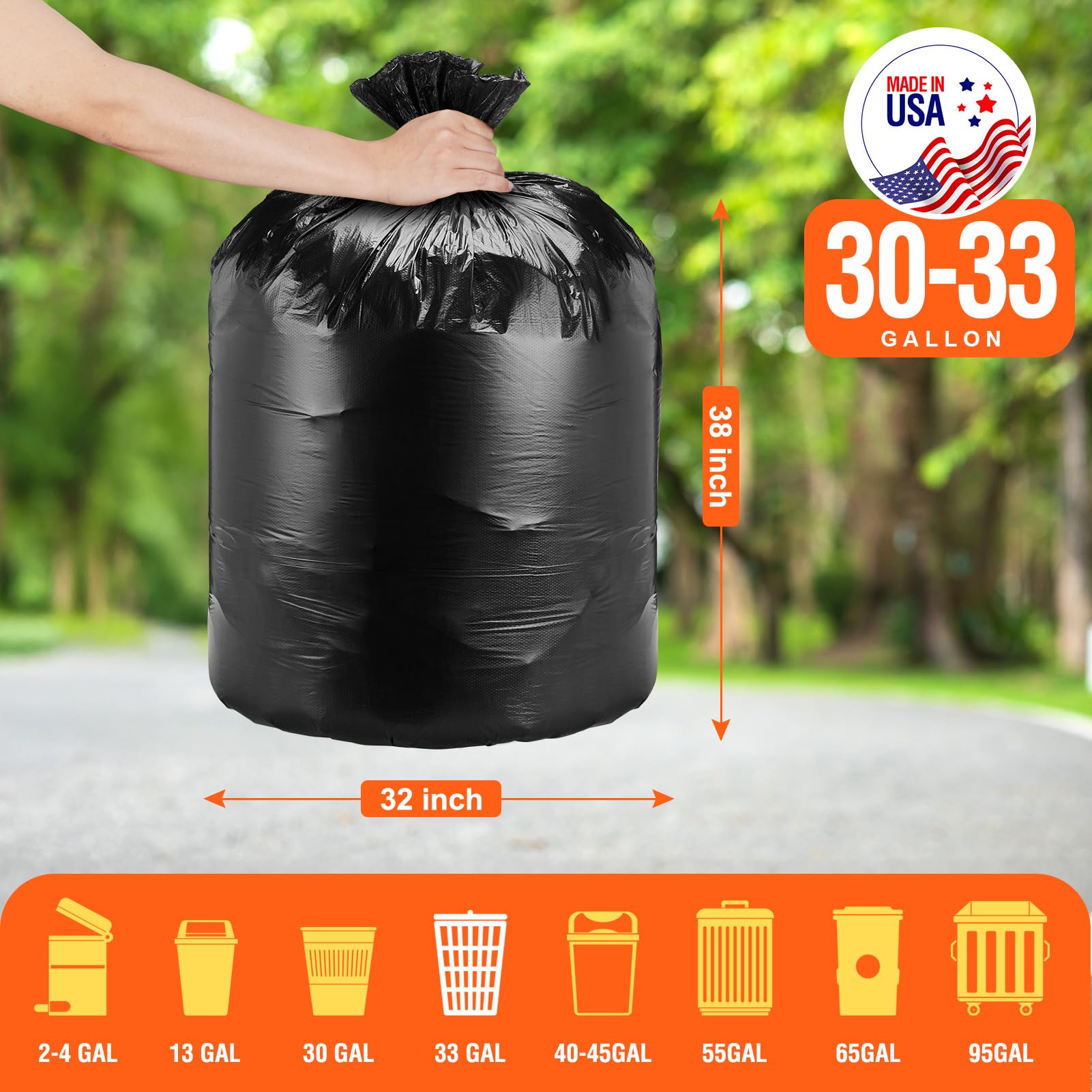 30 33 Gallon Trash Bags (2000 Count)