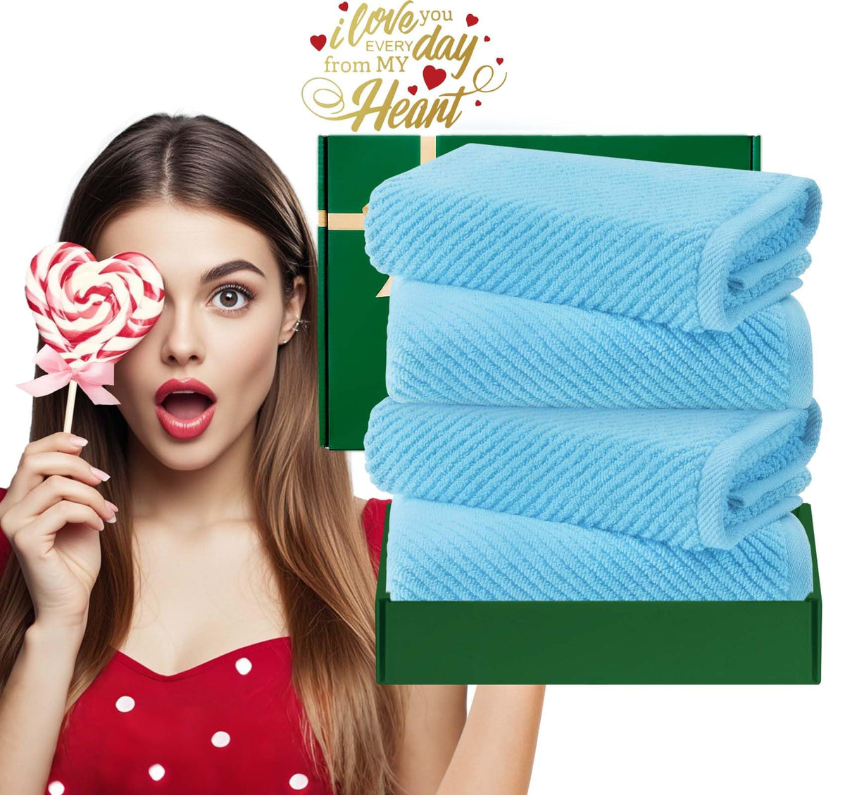 Bathroom Hand Towels 4PC (4 Count)