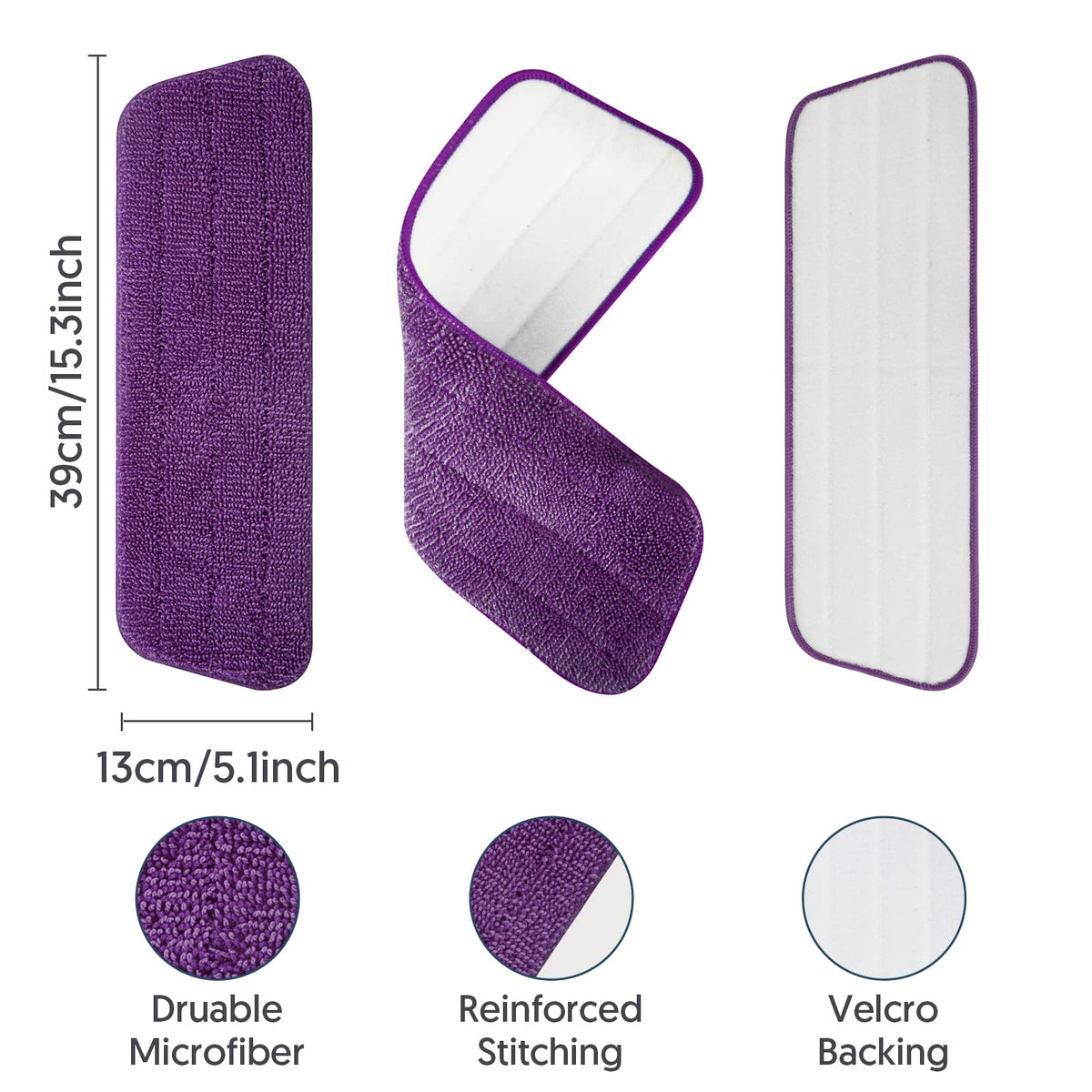 7 Pack Washable Microfiber Mop Pads for Swiffer PowerMop (7 Count)