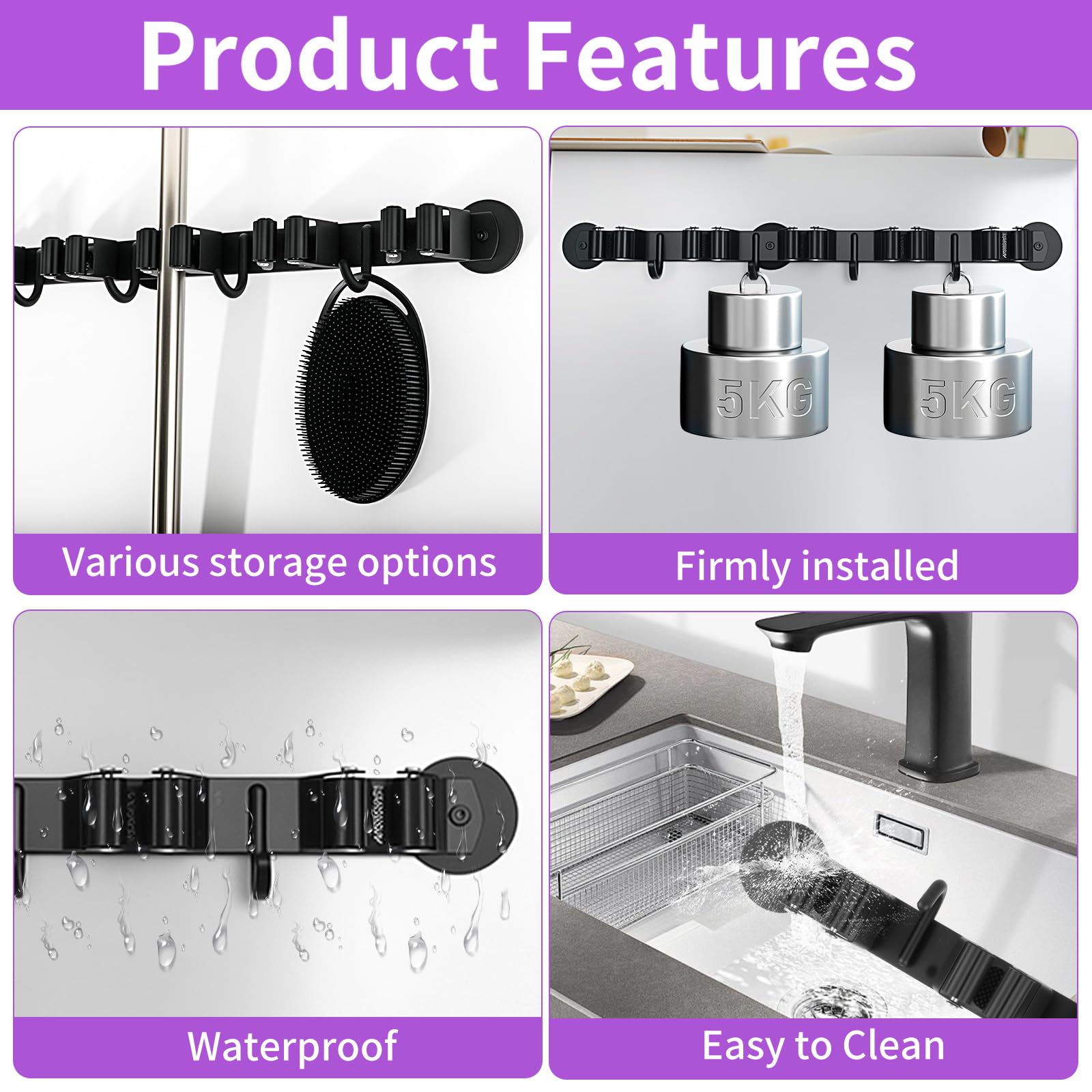 Magnetic Broom Holder Wall Mount