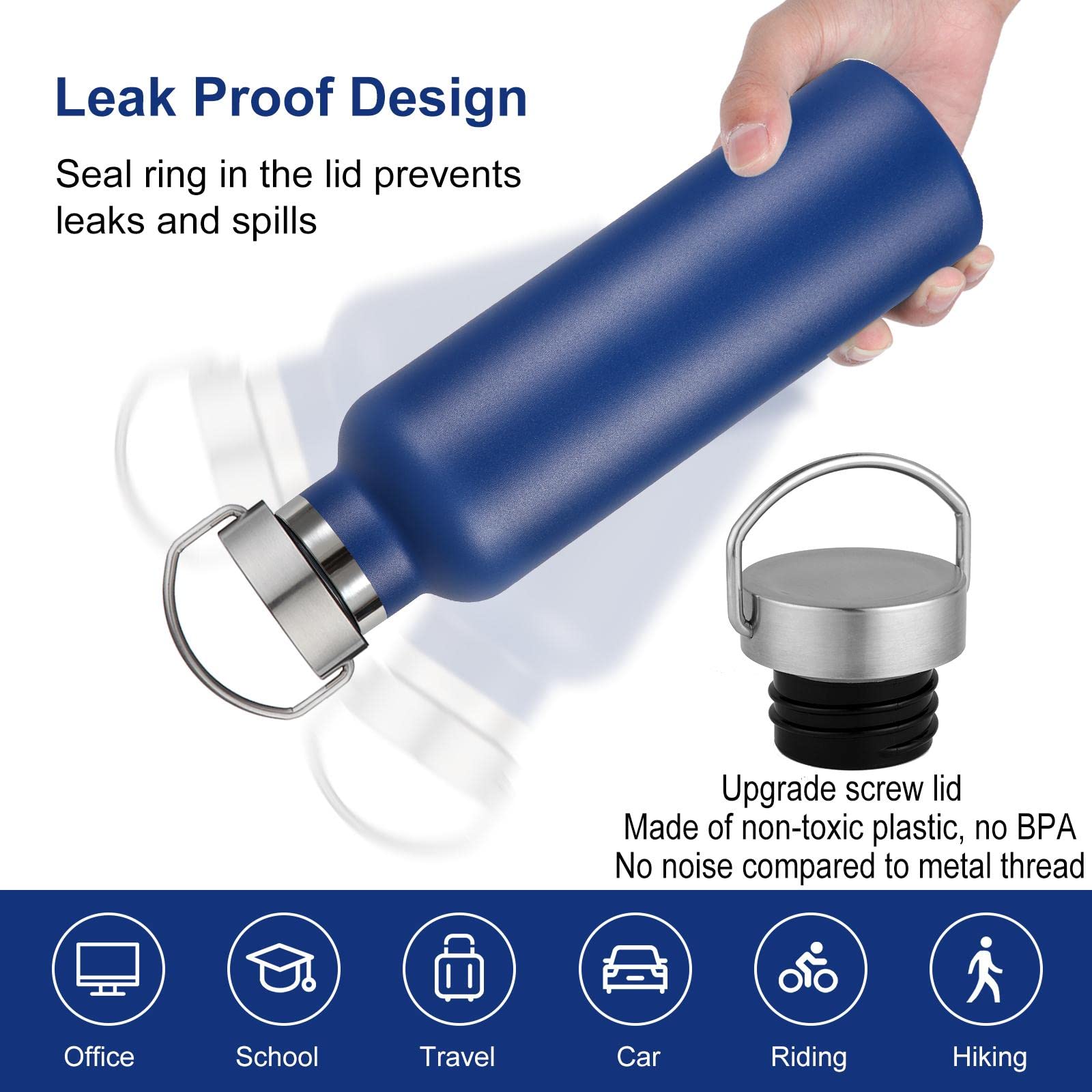 20 oz Insulated Water Bottles Bulk 4 Pack (4 Count)