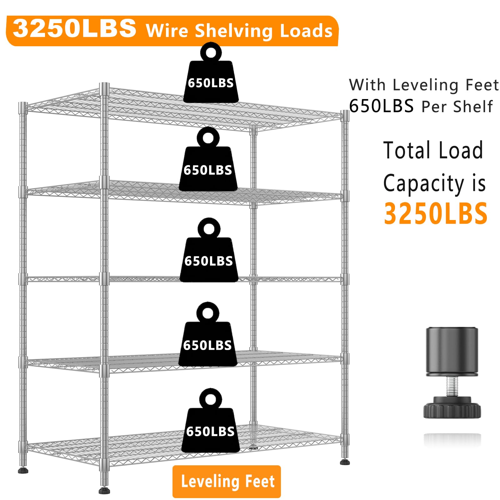 60" W Storage Shelves (5 Count)