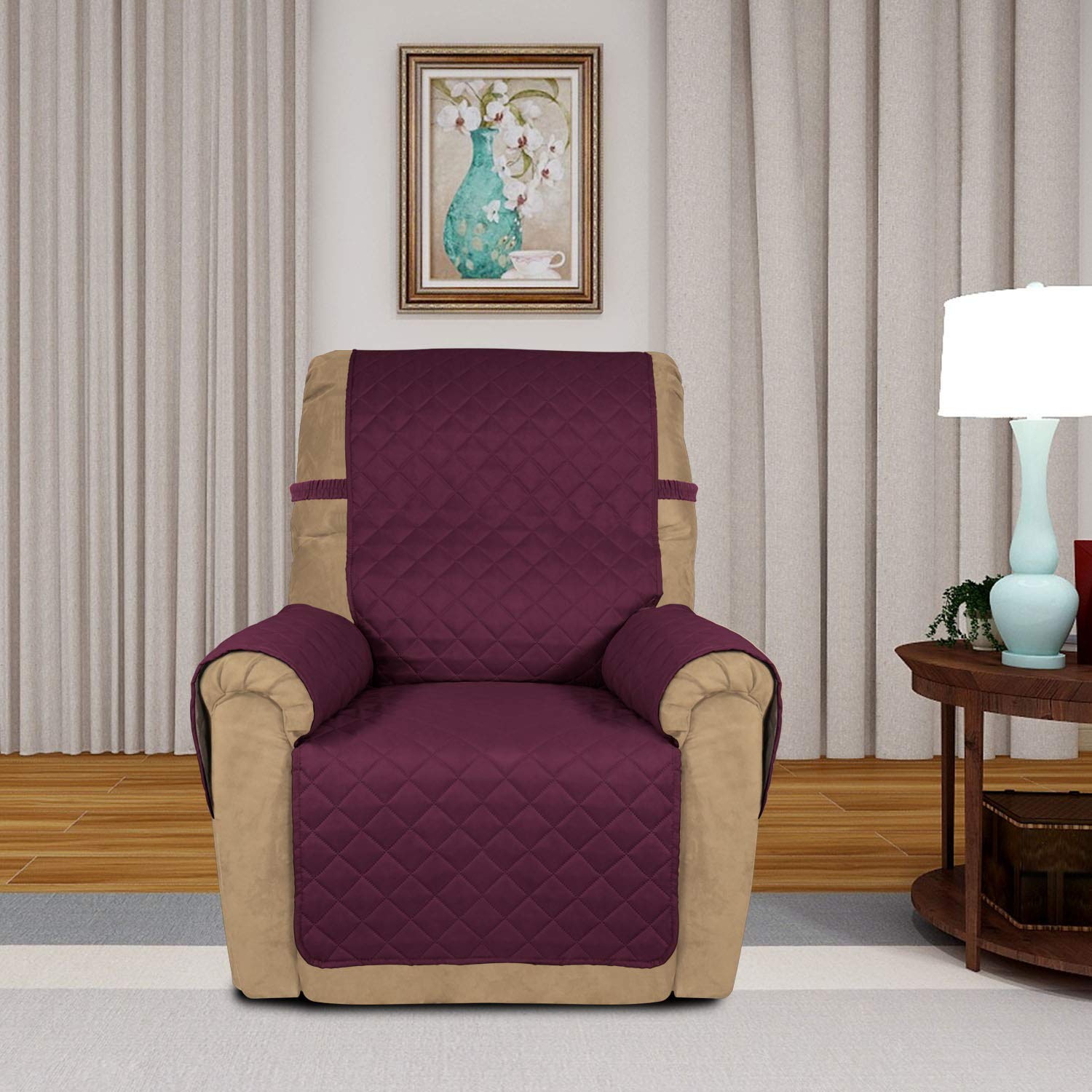 Reversible Quilted Recliner Sofa Cover