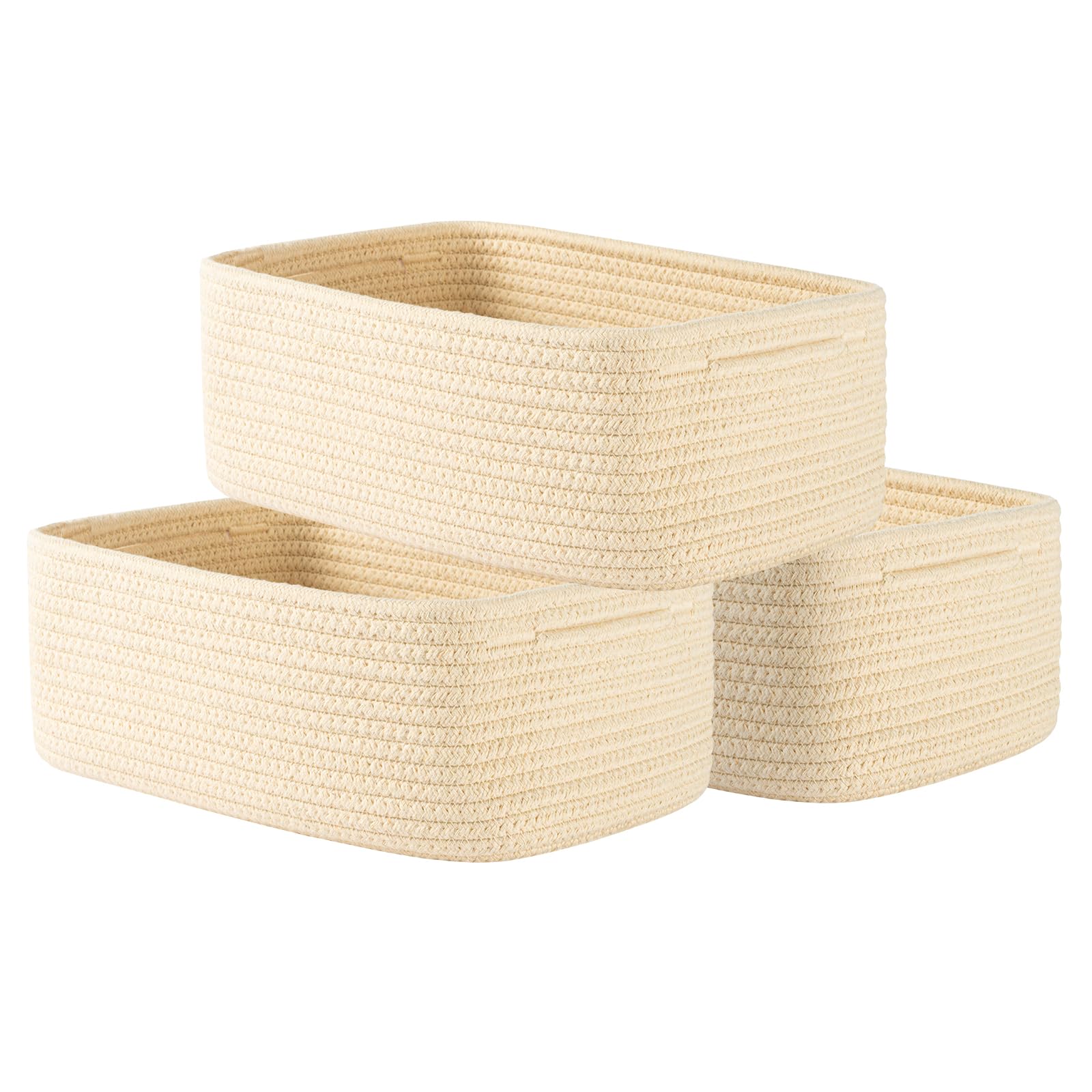 Small Woven Storage Basket for Organizing (3 Count)